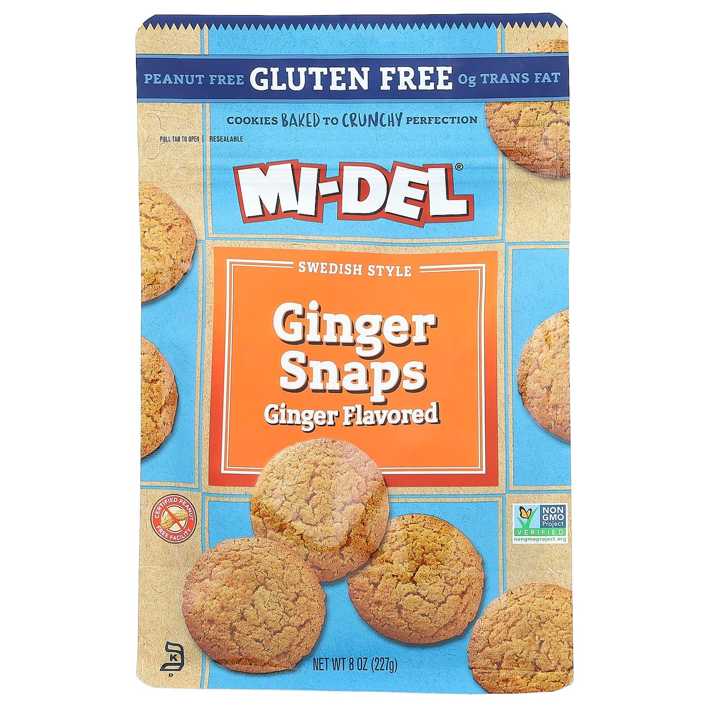 Mi-Del Cookies, Swedish Style Ginger Snaps, Ginger , 8 oz (227 g) - Image 1