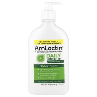 AmLactin Daily Nourish Lotion, 12% Lactic Acid for Dry Skin, 14.1 oz