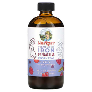 Vegan Liquid Iron Supplement for Prenatal and Postnatal Care, Berry Flavor