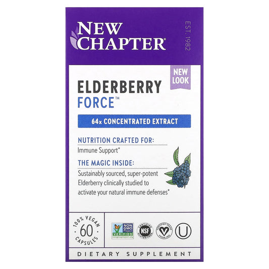 New Chapter, Elderberry Force, 60 Vegan Capsules - Image 1