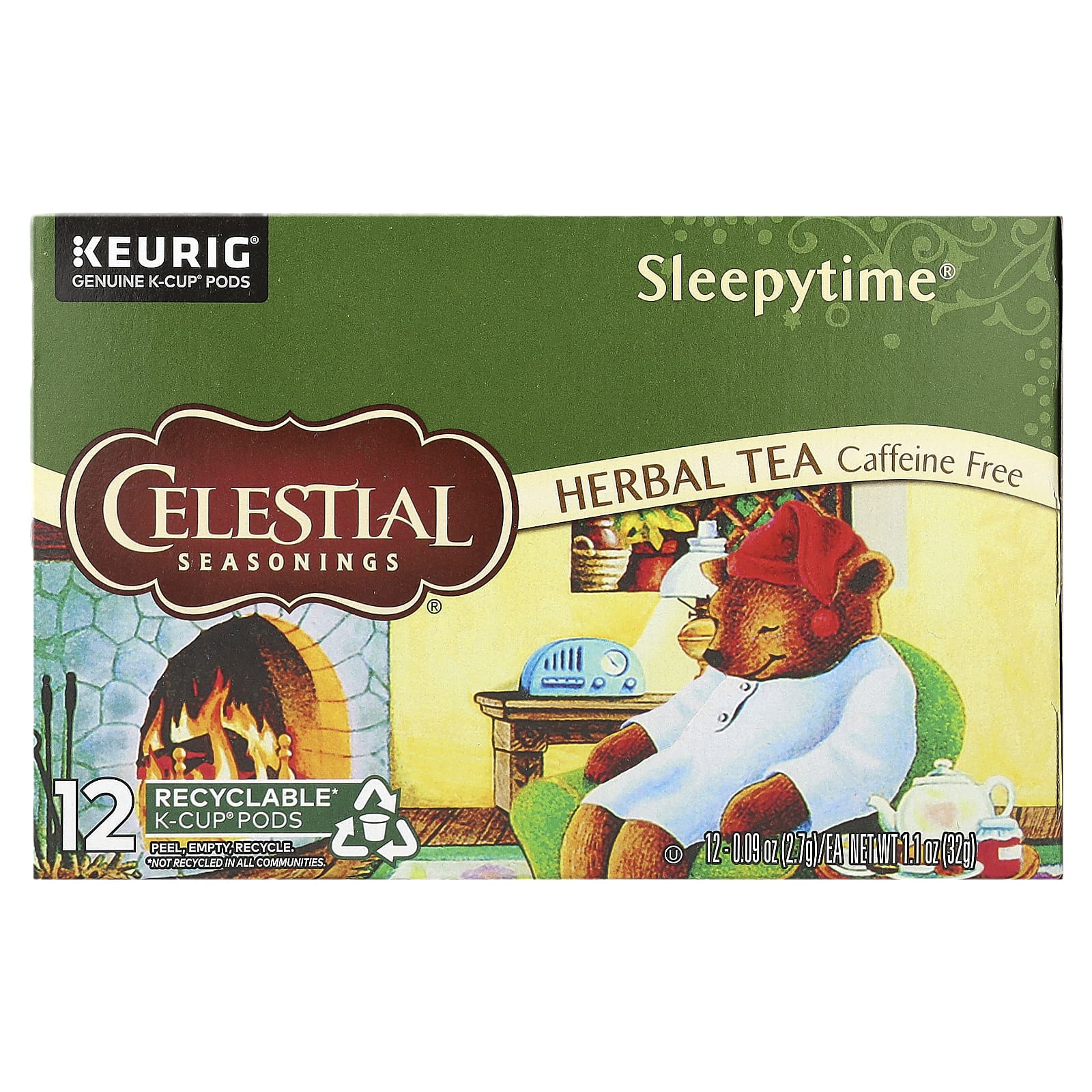 Celestial Seasonings Sleepytime Herbal Tea, Caffeine Free K-Cup Pods - Image 1