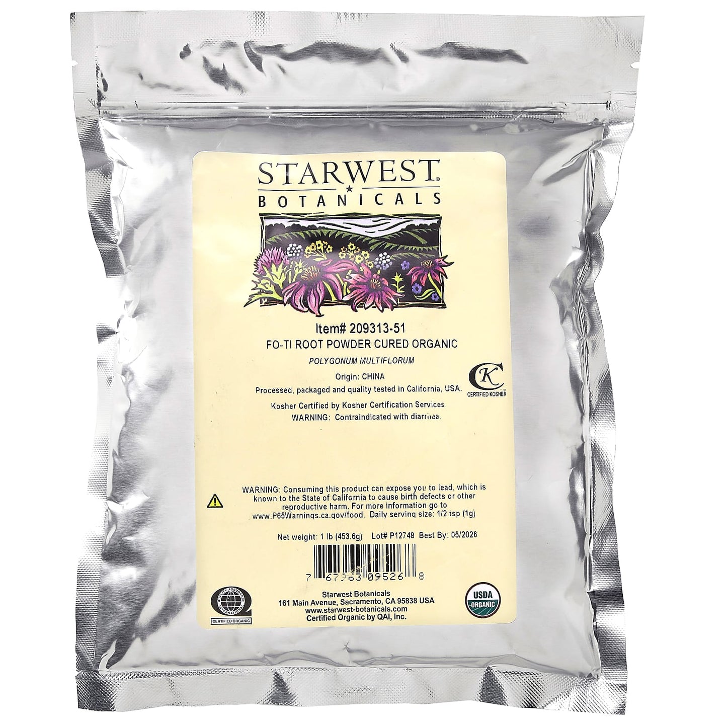 Starwest Botanicals, Organic Fo-Ti Root Powder Cured, 1 lb (453.6 g) - Image 2