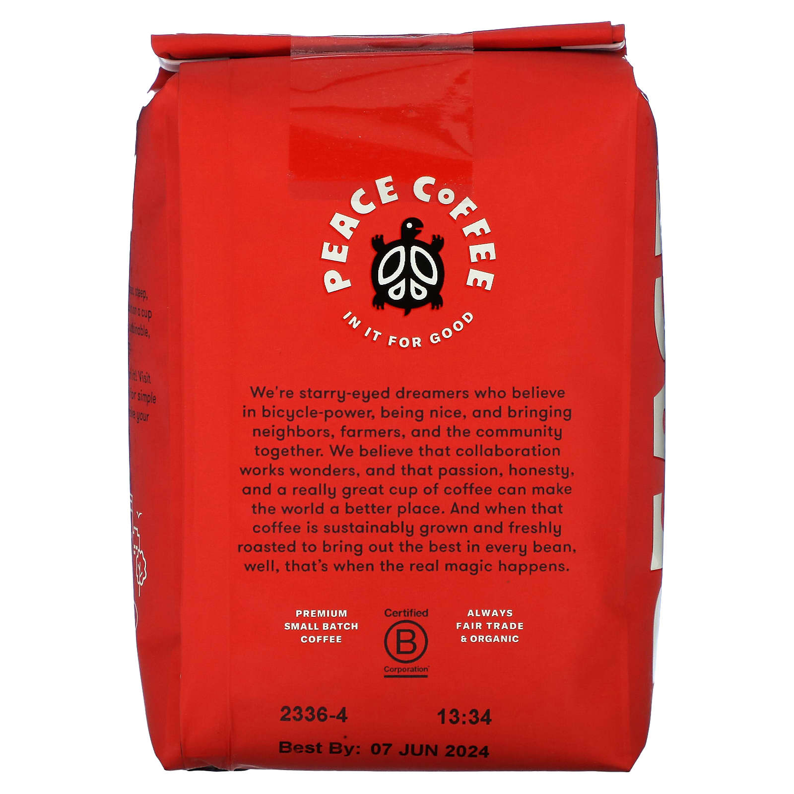 Peace Coffee, Organic Peru, Whole Bean, Medium Roast, 12 oz (340 g) - Image 2