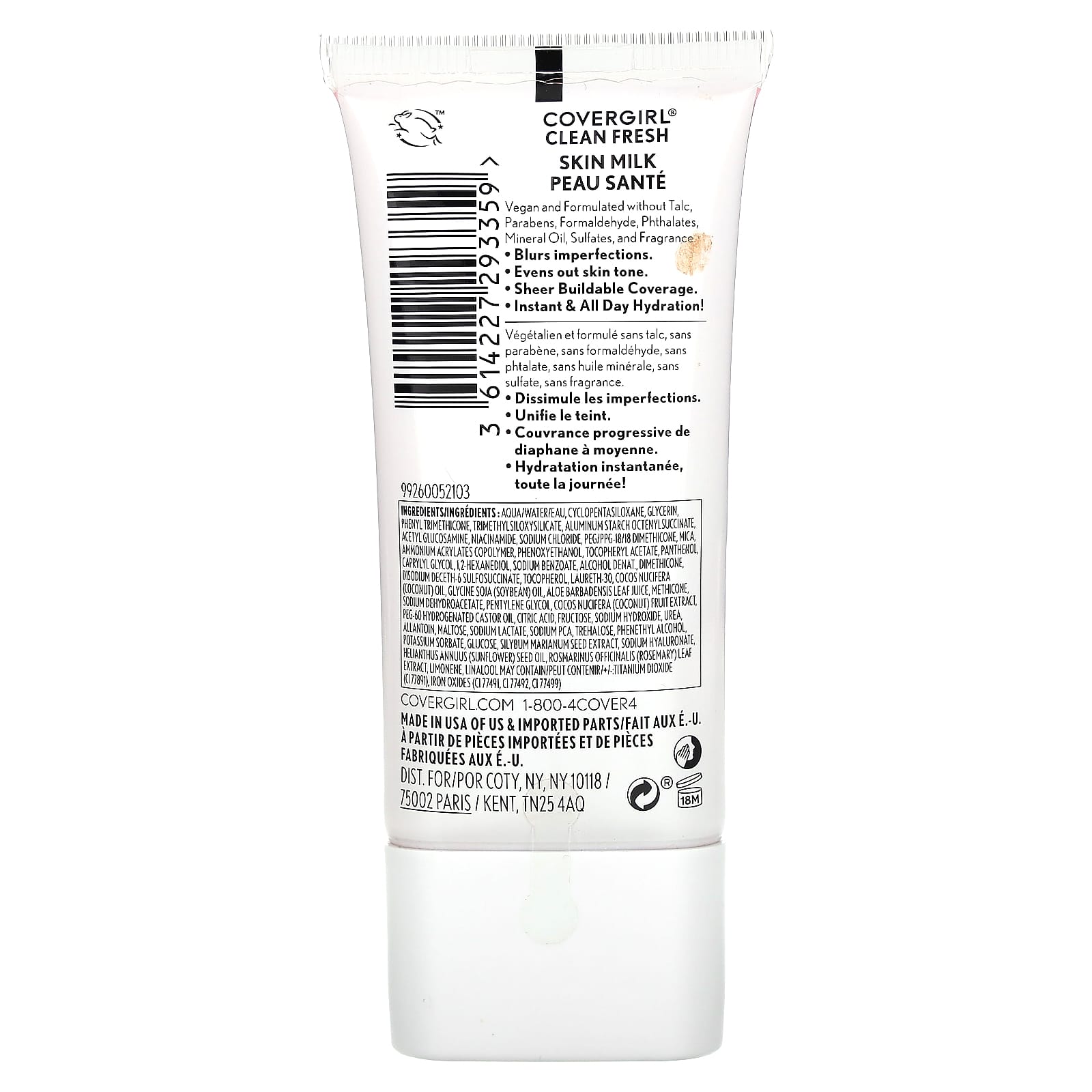 Covergirl Clean Fresh Skin Milk Foundation, 550 Light/Medium, 1 fl oz (30 ml) - Image 2
