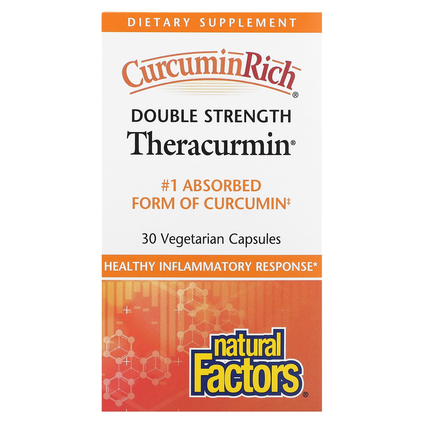 Natural Factors, Theracurmin, Double Strength, 60 mg, 30 Vegetarian Capsules - Image 1