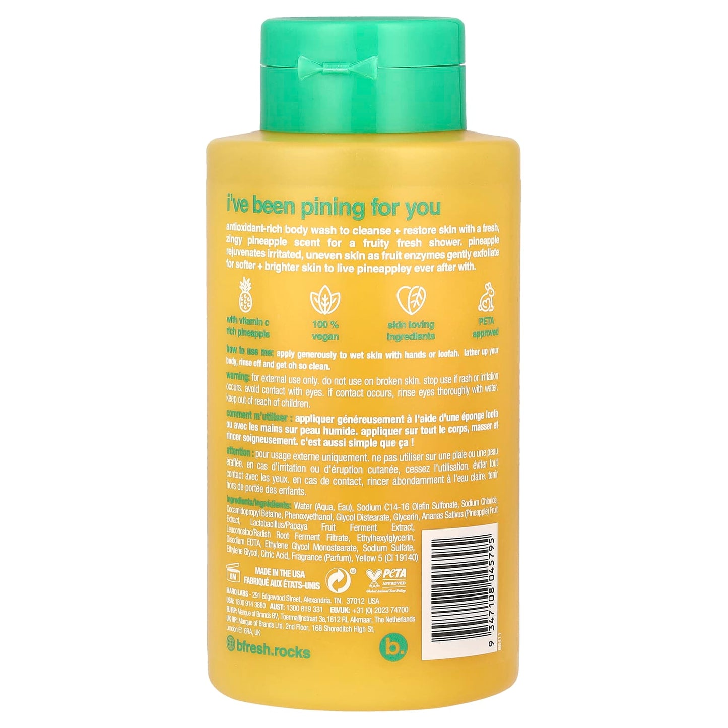 Pineapple Body Wash by b.fresh | Soothing & Revitalizing Shower Experience - Image 2