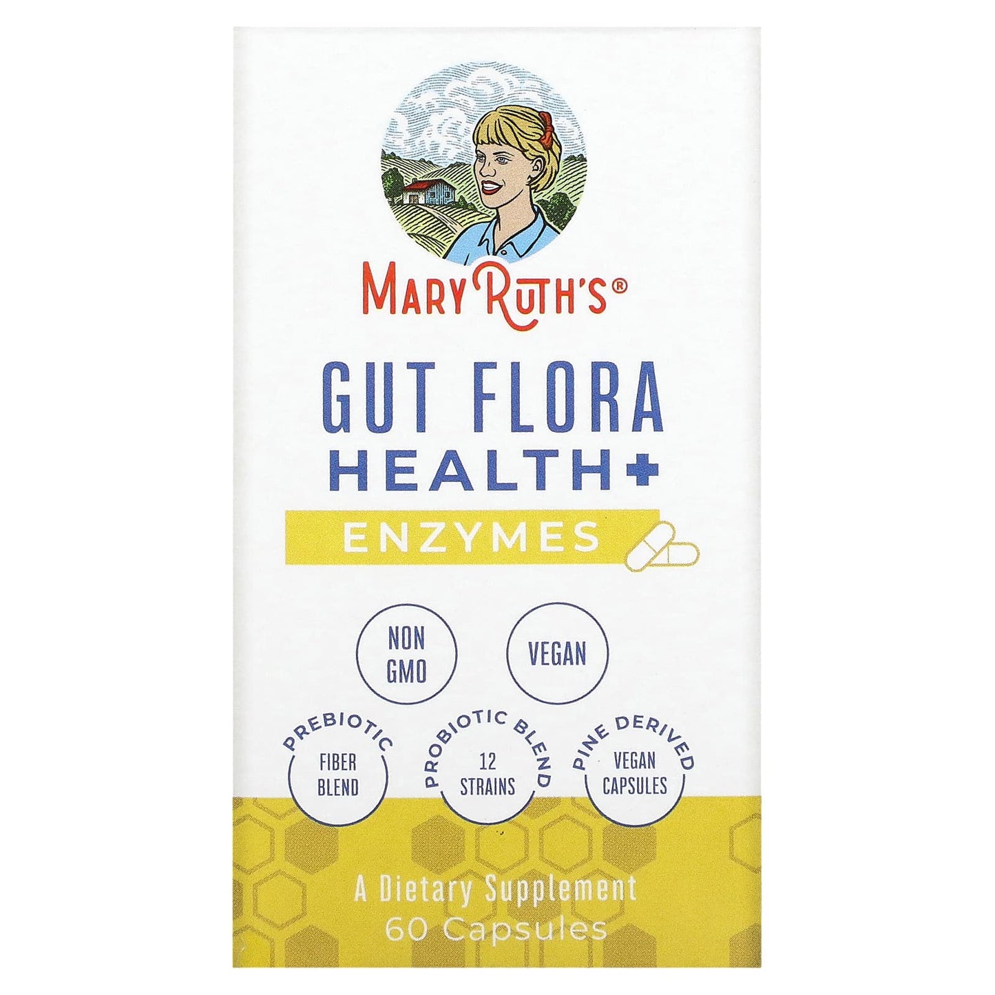 MaryRuth's, Gut Flora Health + Enzymes, 60 Capsules - Image 1