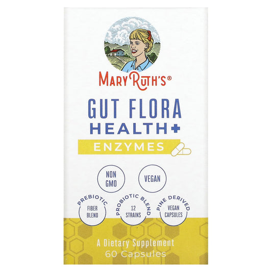 MaryRuth's, Gut Flora Health + Enzymes, 60 Capsules - Image 1
