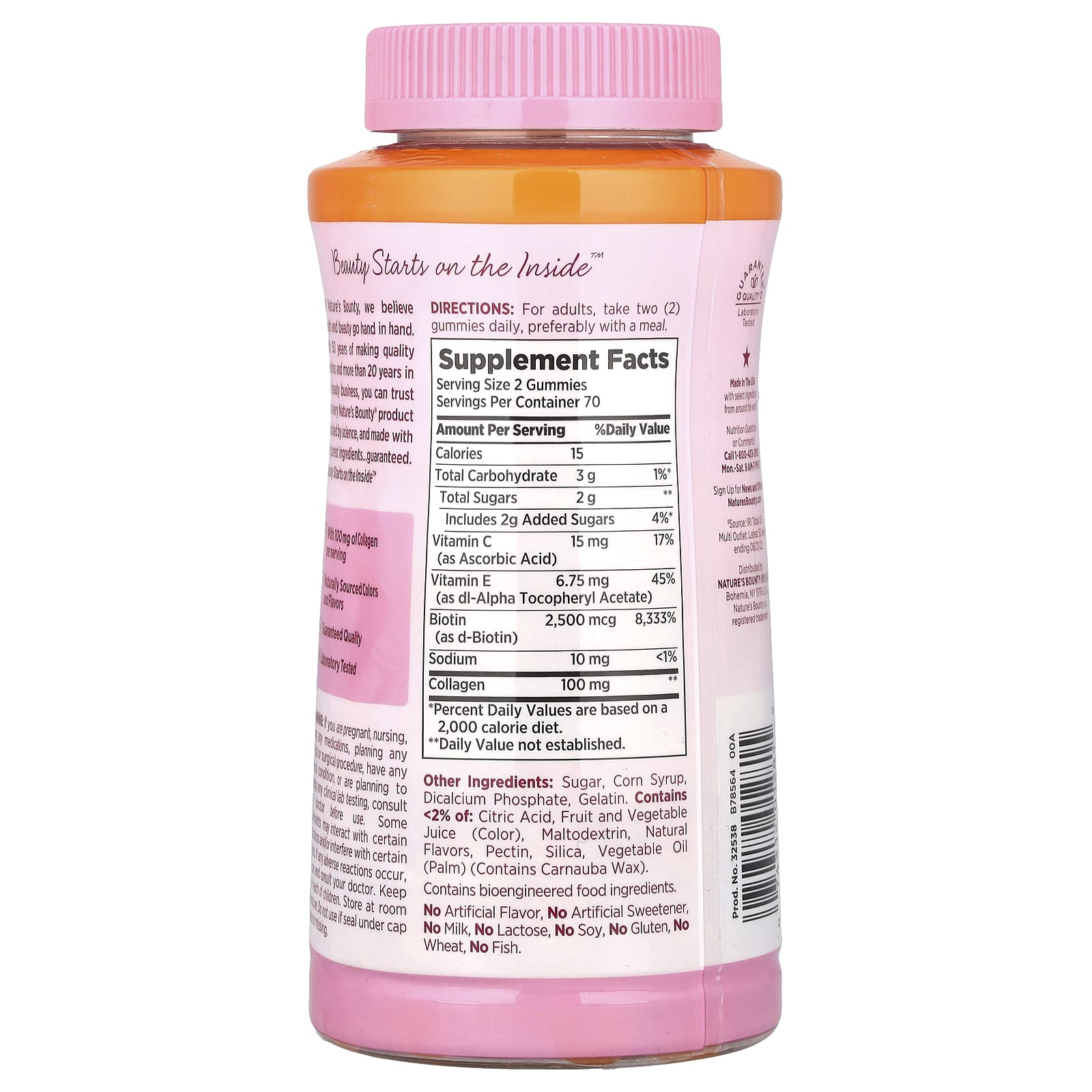 Nature's Bounty, Hair, Skin & Nails Gummies, Tropical Citrus, 140 Gummies - Image 2