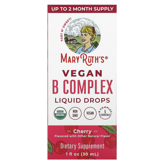MaryRuth's, Vegan B Complex Liquid Drops, Cherry, 1 fl oz (30 ml) - Image 1