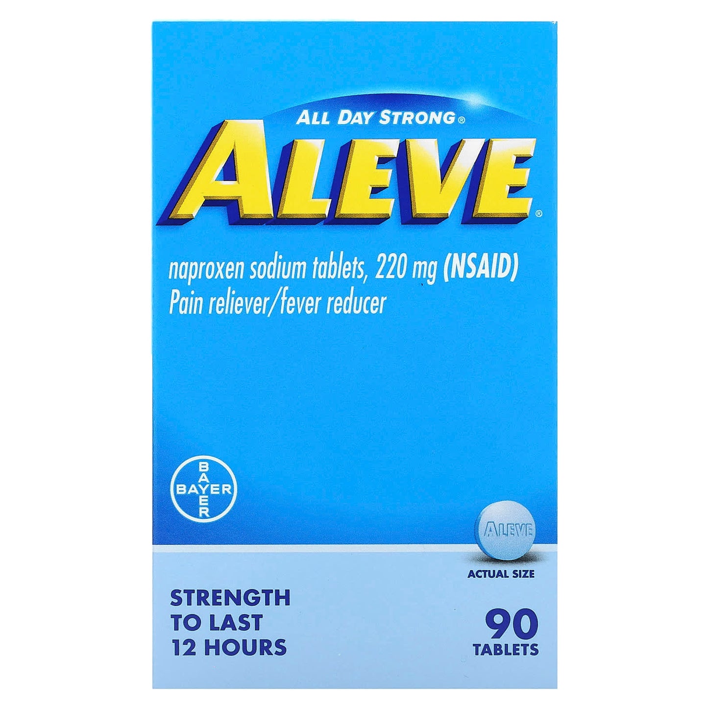 Aleve Pain Reliever & Fever Reducer, 90 Tablets, 12-Hour Relief - Image 1