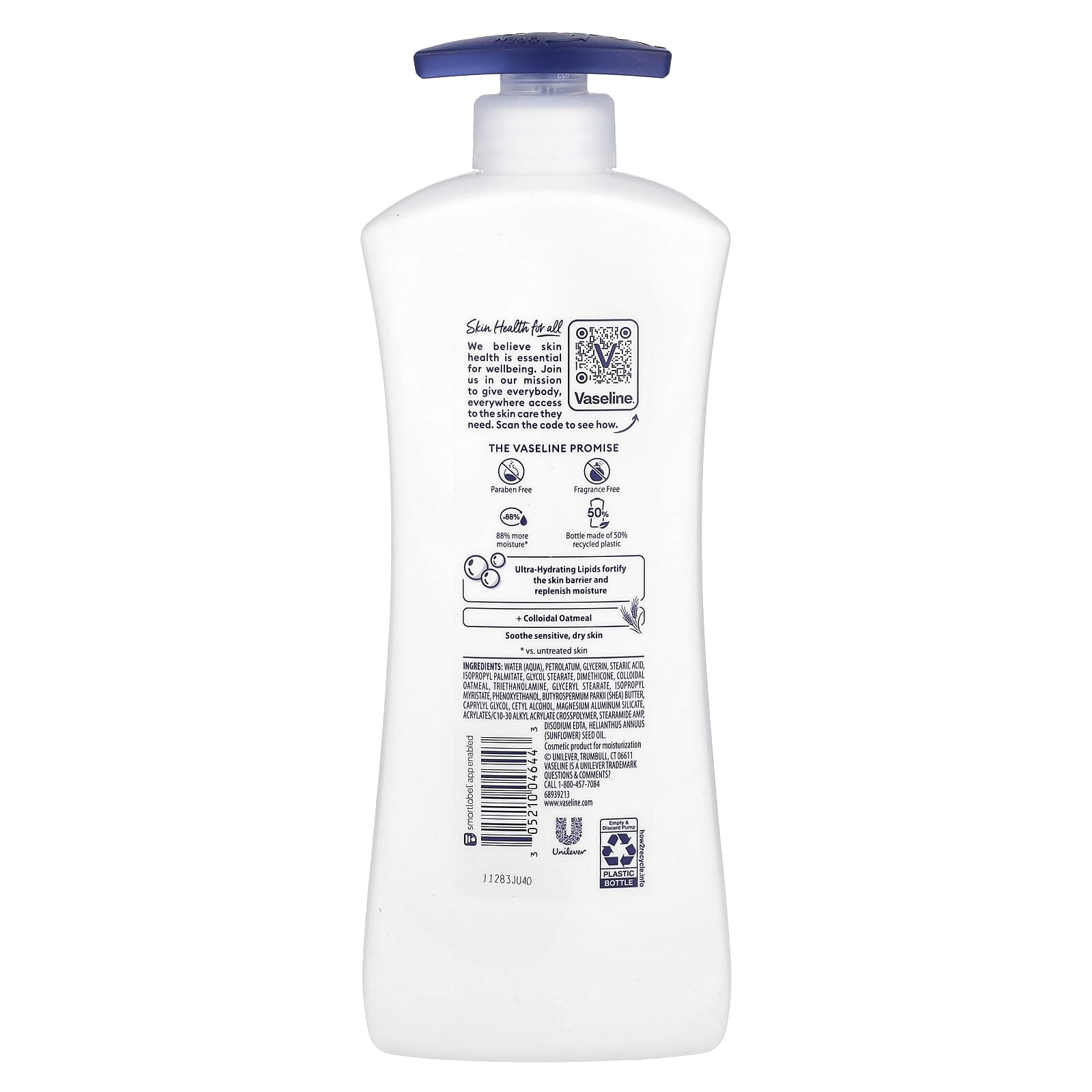 Vaseline, Intensive Care™, Sensitive Skin Relief Body Lotion, Fragrance Free, 20.3 fl oz (600 ml) - Image 2