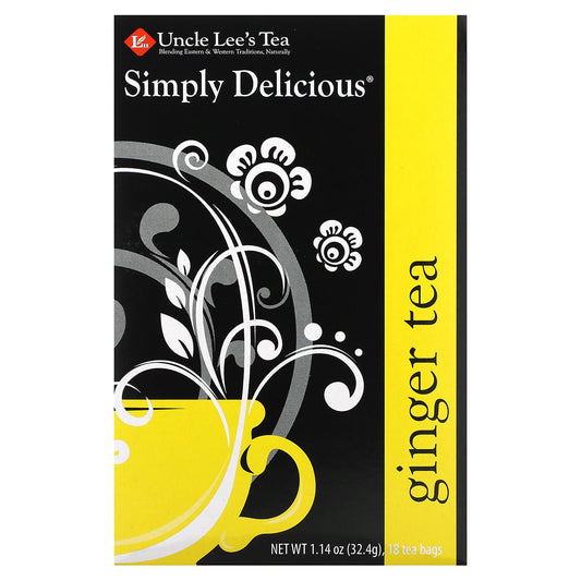 Uncle Lee's Tea, Simply Delicious, Ginger Tea , 18 Tea Bags, 1.14 oz (32.4 g) - Image 1