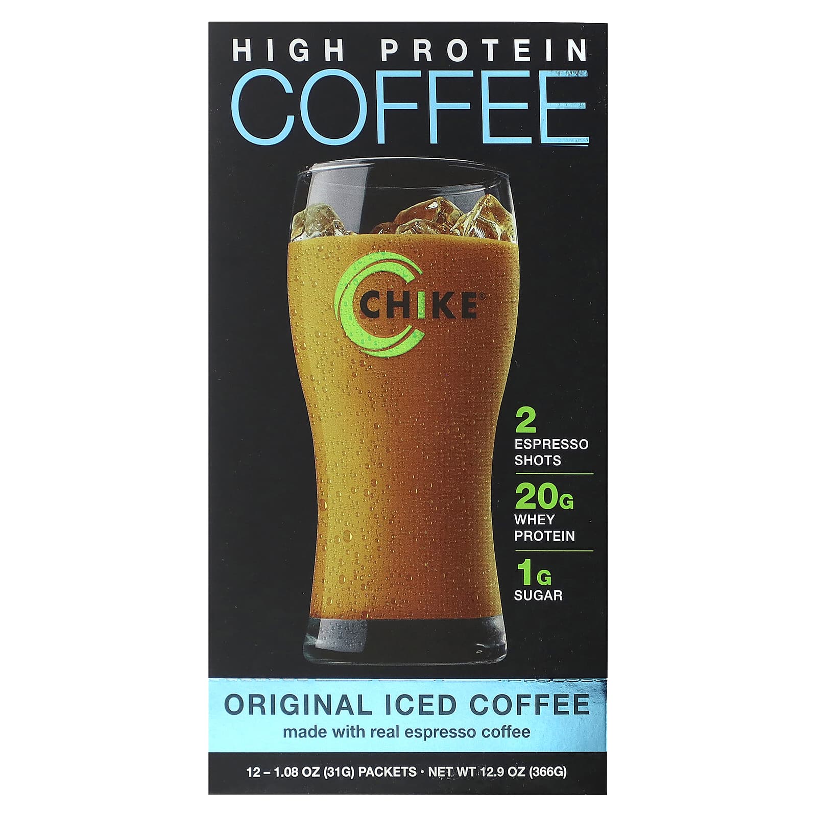 High Protein Iced Coffee by Chike Nutrition - 12 Packets - Image 1