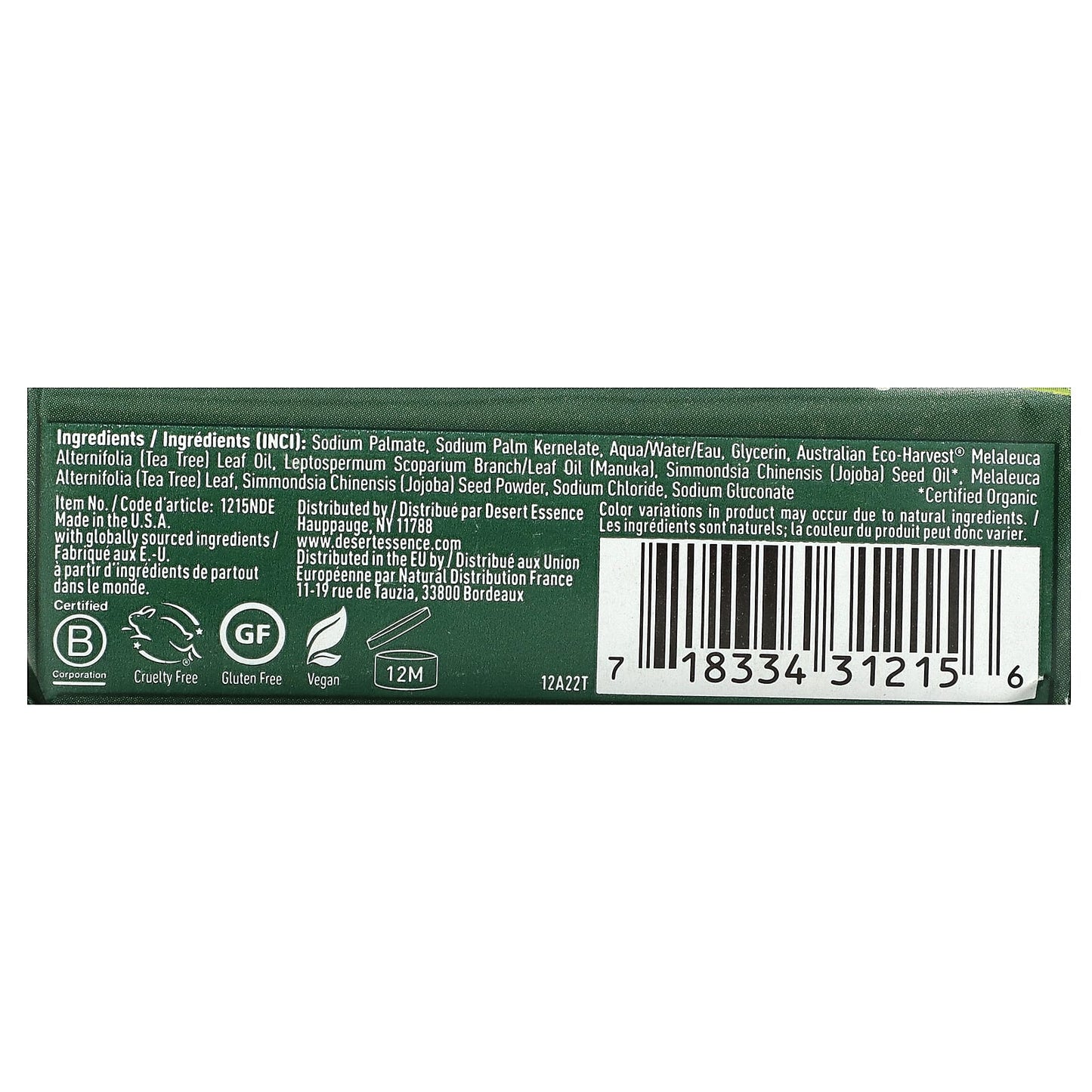 Exfoliating Soap Bar with Manuka Oil & Tea Tree Oil - Sensitive Skin - Image 2