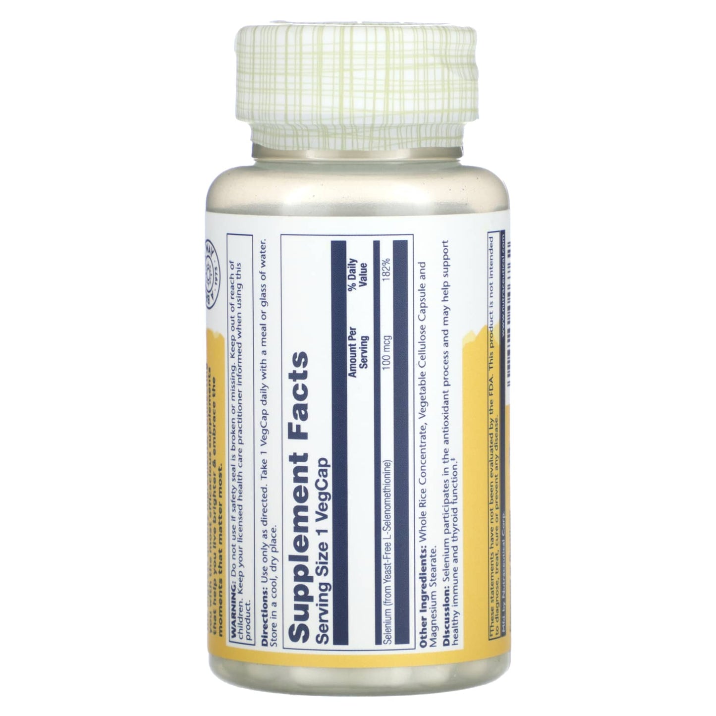 Solaray, Yeast-Free Selenium, 100 mcg, 90 VegCaps - Image 2