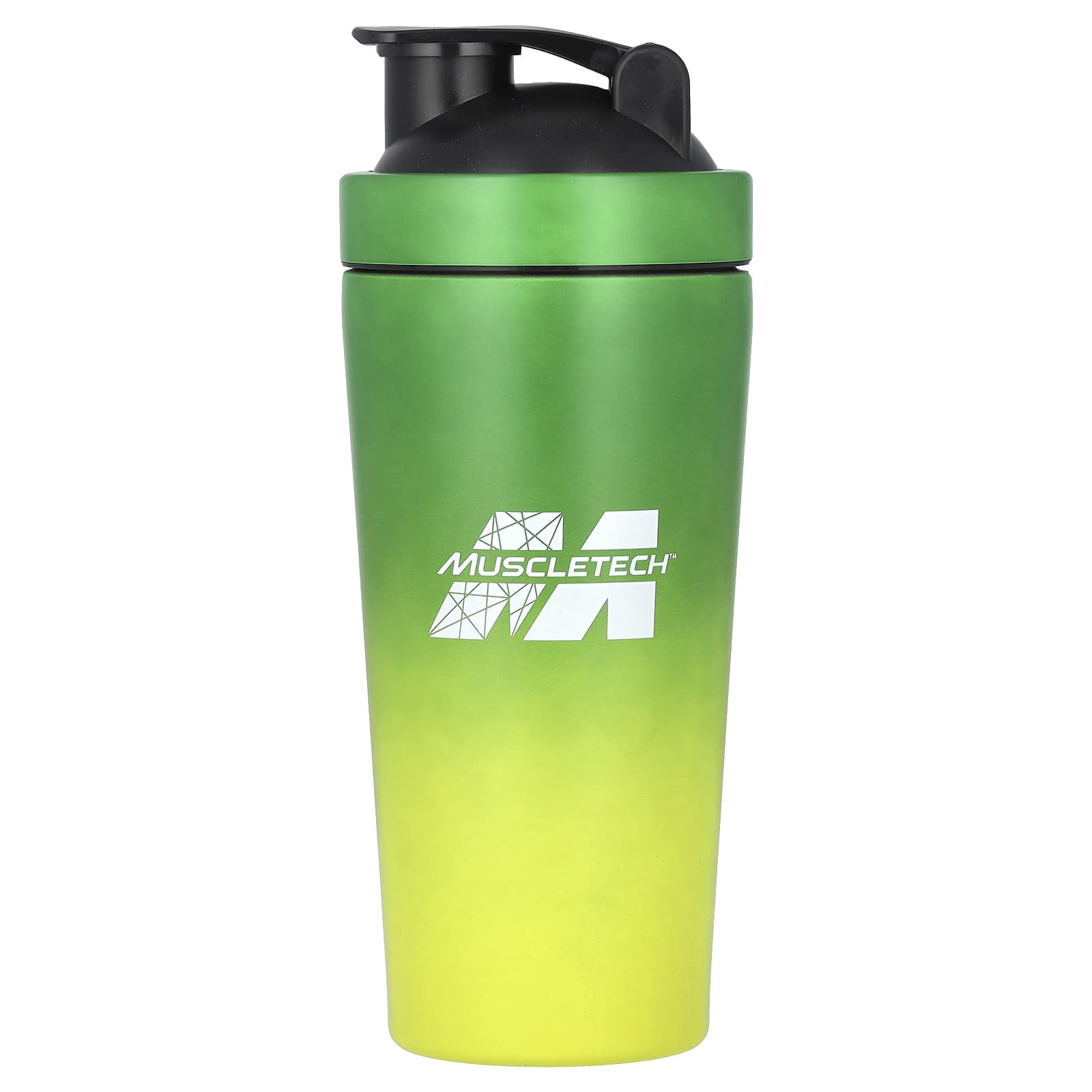 MuscleTech, Shaker Bottle, Stainless Steel, Green/Yellow, 25 oz (739 ml) - Image 1