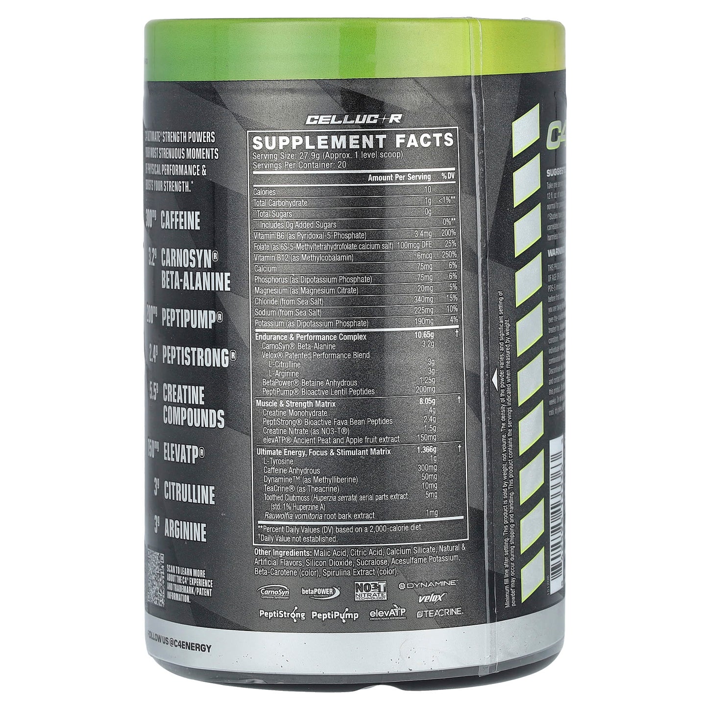 Cellucor C4 Ultimate Strength Pre-Workout - Sour Green Apple - Image 2