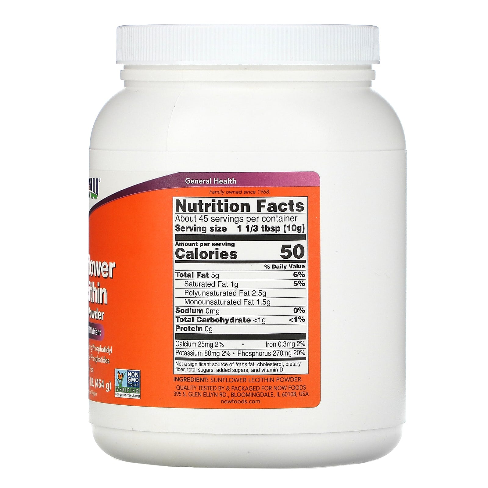 NOW Foods, Sunflower Lecithin, Pure Powder, 1 lb (454 g) - Image 2