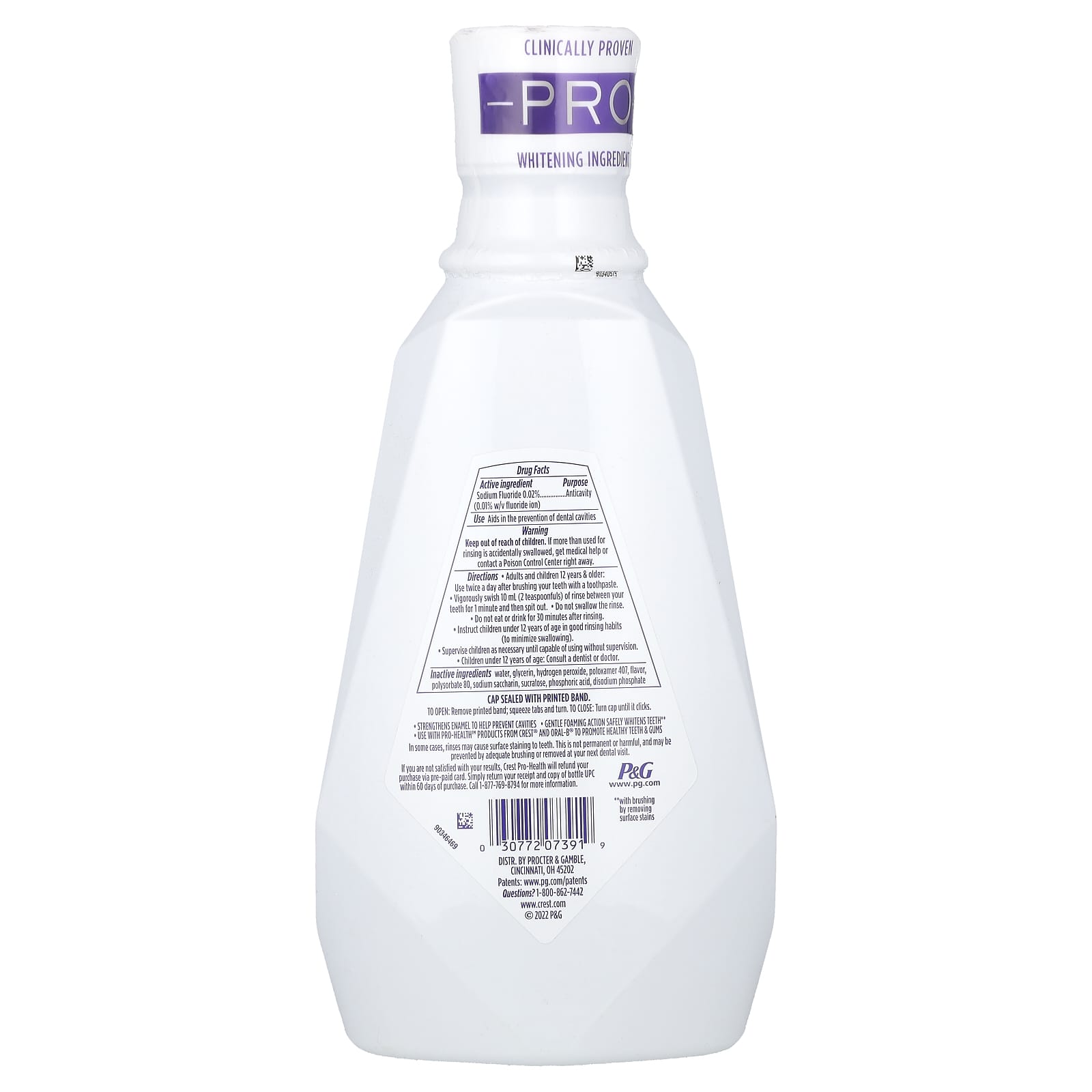 Crest 3D White Anticavity Fluoride Mouthwash for Whiter Teeth & Stronger Enamel - Image 2