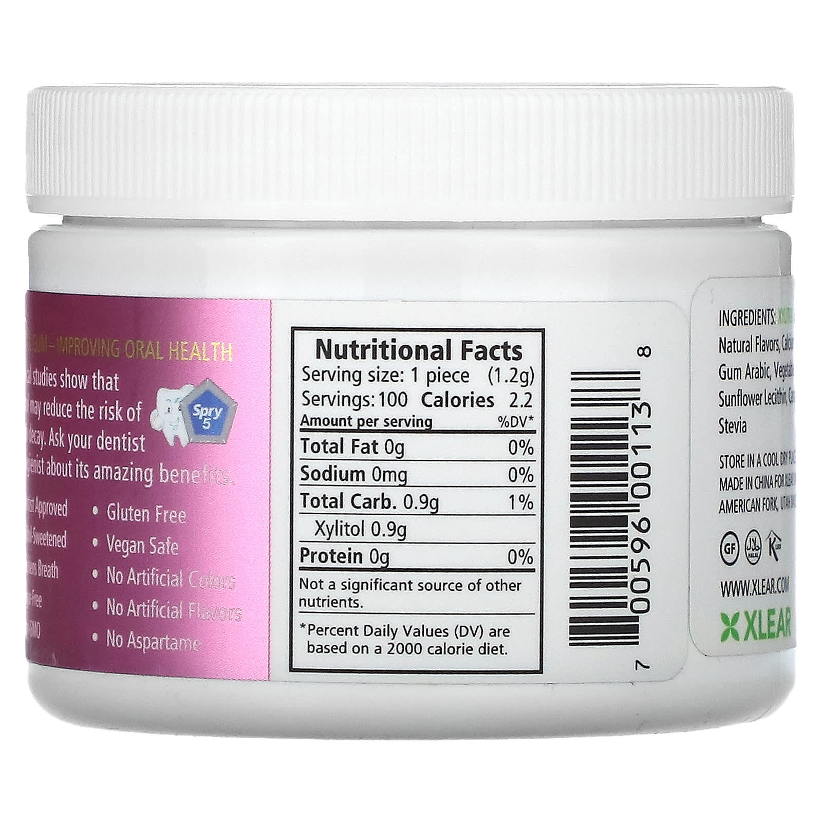 Xlear, Spry, Chewing Gum, Natural Bubblegum, Sugar Free, 100 Pieces - Image 2