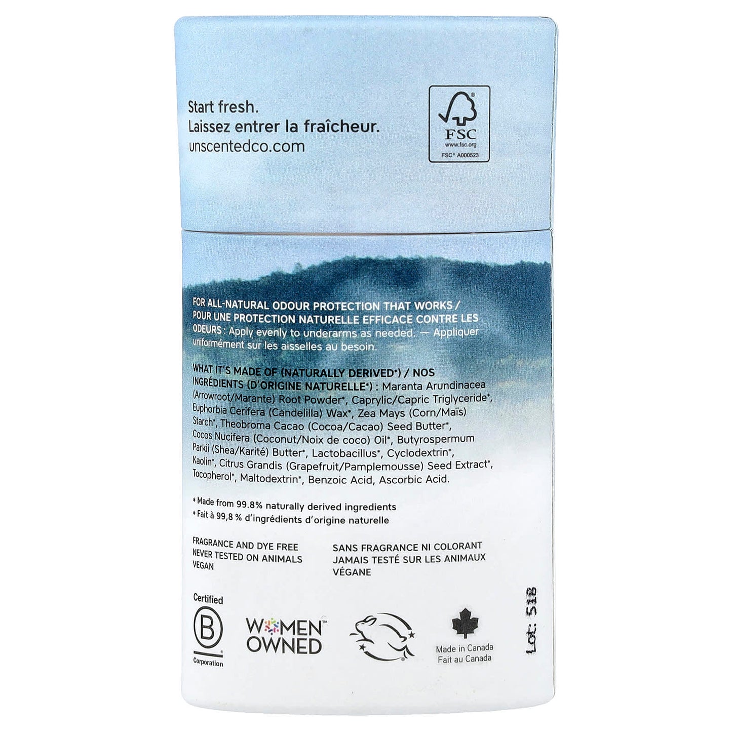 The Unscented Company, Deodorant, Aluminum Free, Fragrance Free, 2.5 oz (70 g) - Image 2