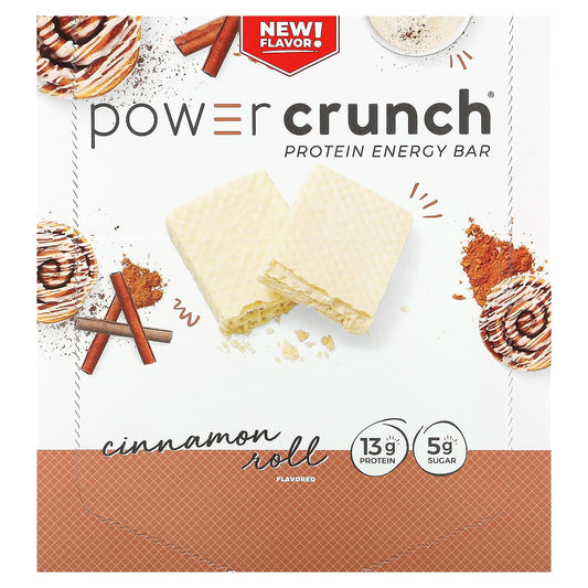 Cinnamon Roll Protein Bars by BNRG - 12 Count, 1.4 oz Each - Image 1
