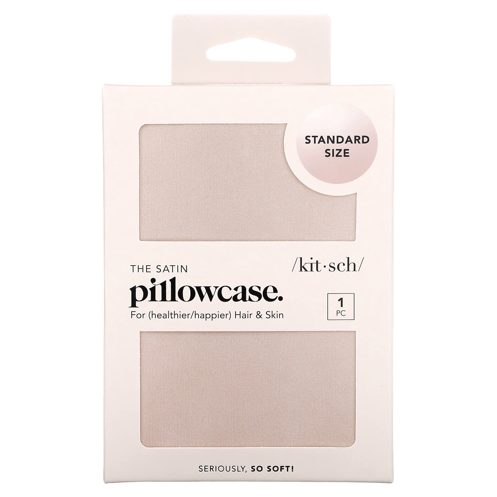 Kitsch, The Satin Pillowcase, Standard Size, Blush, 1 Pillowcase - Image 1