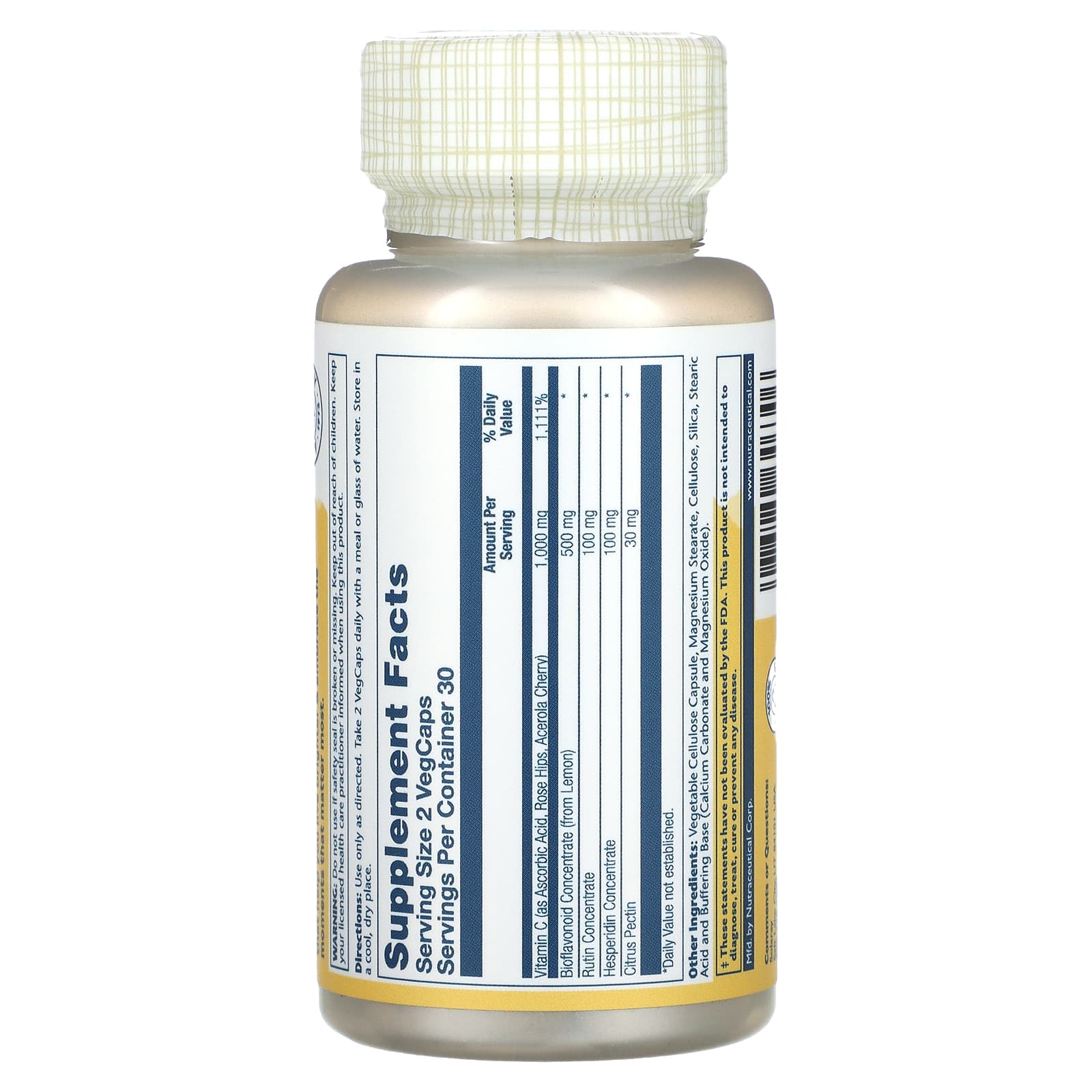 Solaray, Super Bio Vitamin C, Timed Release, 1,000 mg, 60 VegCaps (500 mg per Capsule) - Image 2