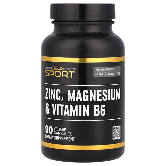 California Gold Nutrition Zinc & Magnesium for Active Lifestyle - 90 Veggie Capsules - Image 1