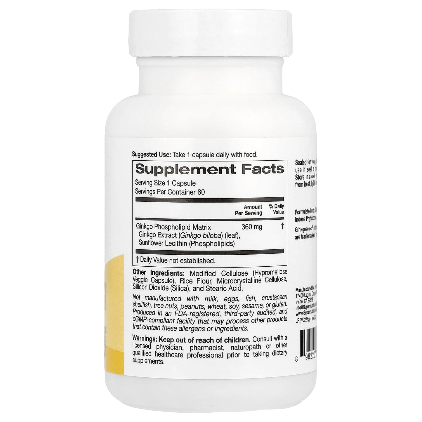 Boost Brain Function with Super Nutrition's 360mg Ginkgo Phytosome - Image 2