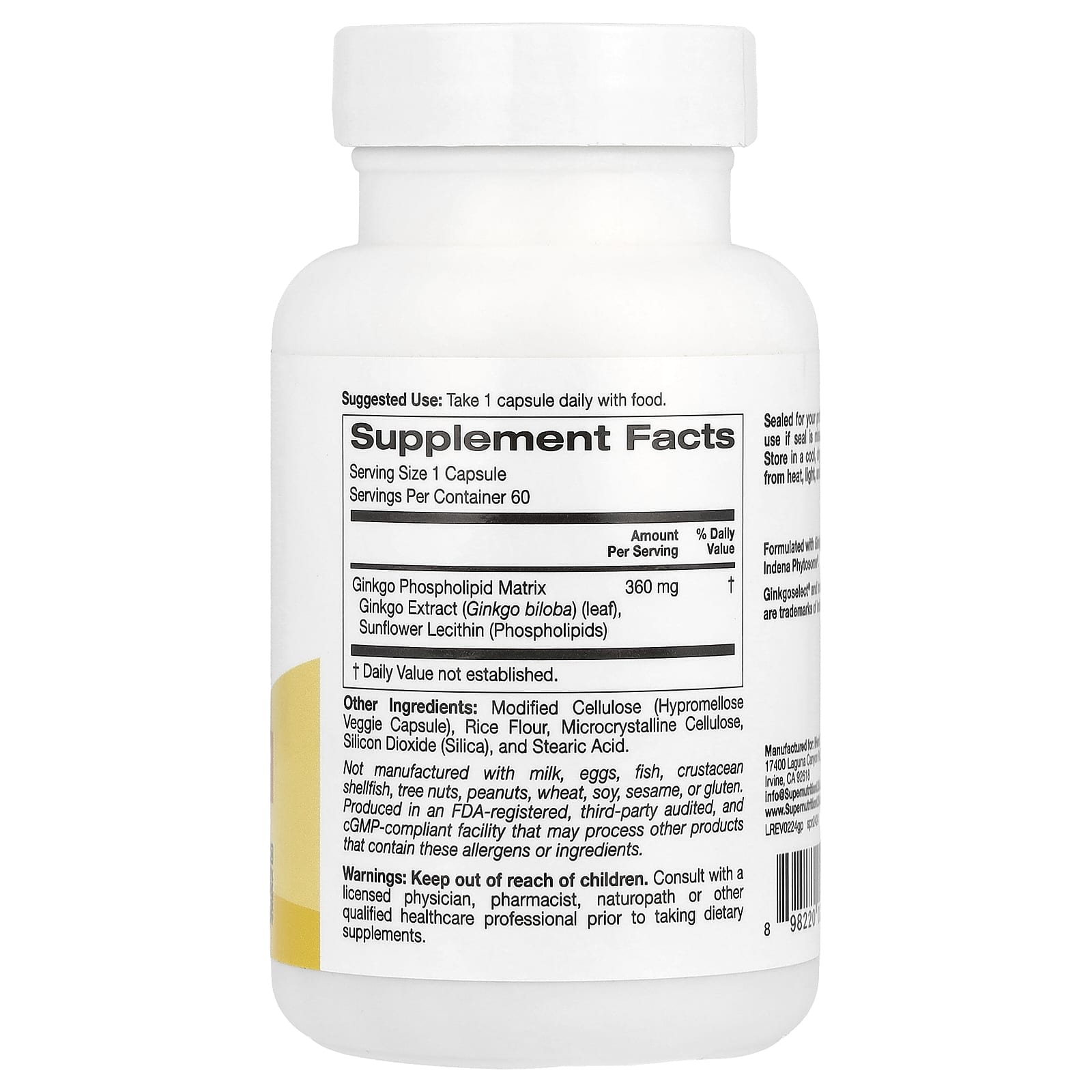 Boost Brain Function with Super Nutrition's 360mg Ginkgo Phytosome - Image 2