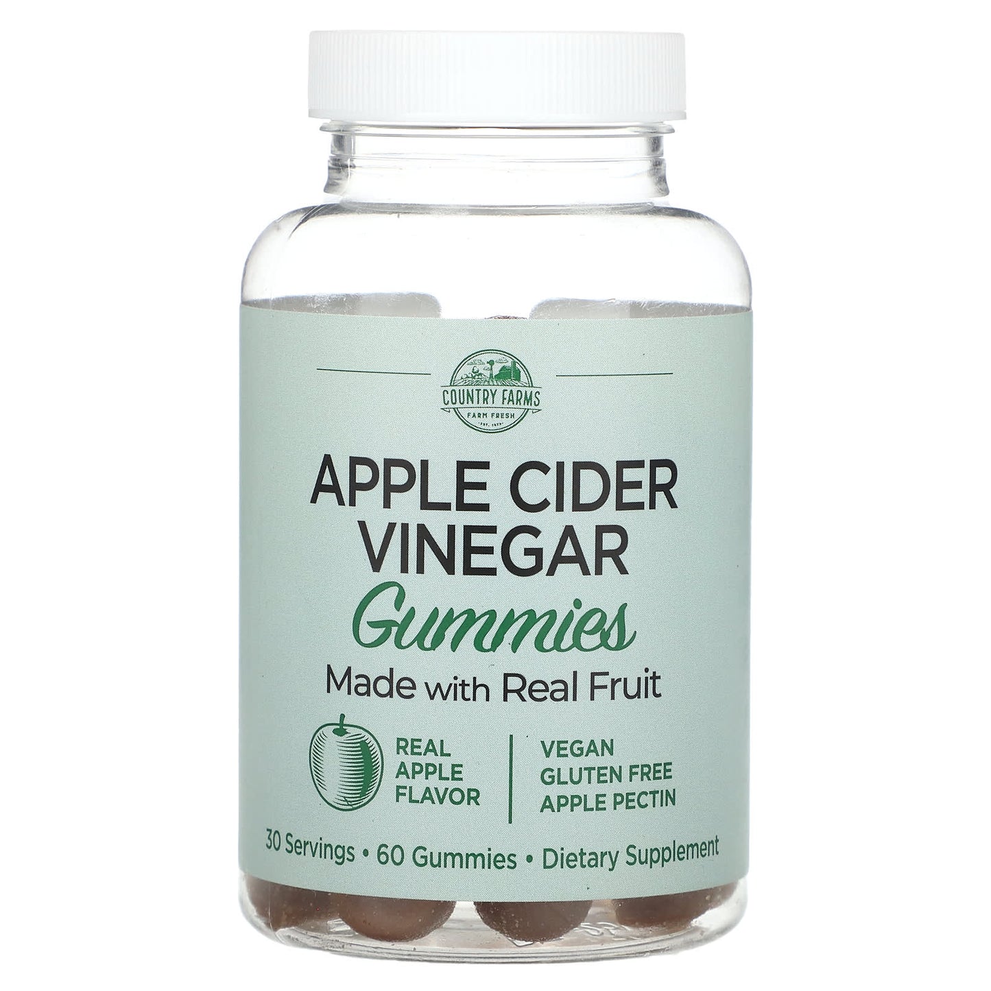 Country Farms Apple Cider Vinegar Gummies - 250mg per Gummy, 60 Count - Image 1