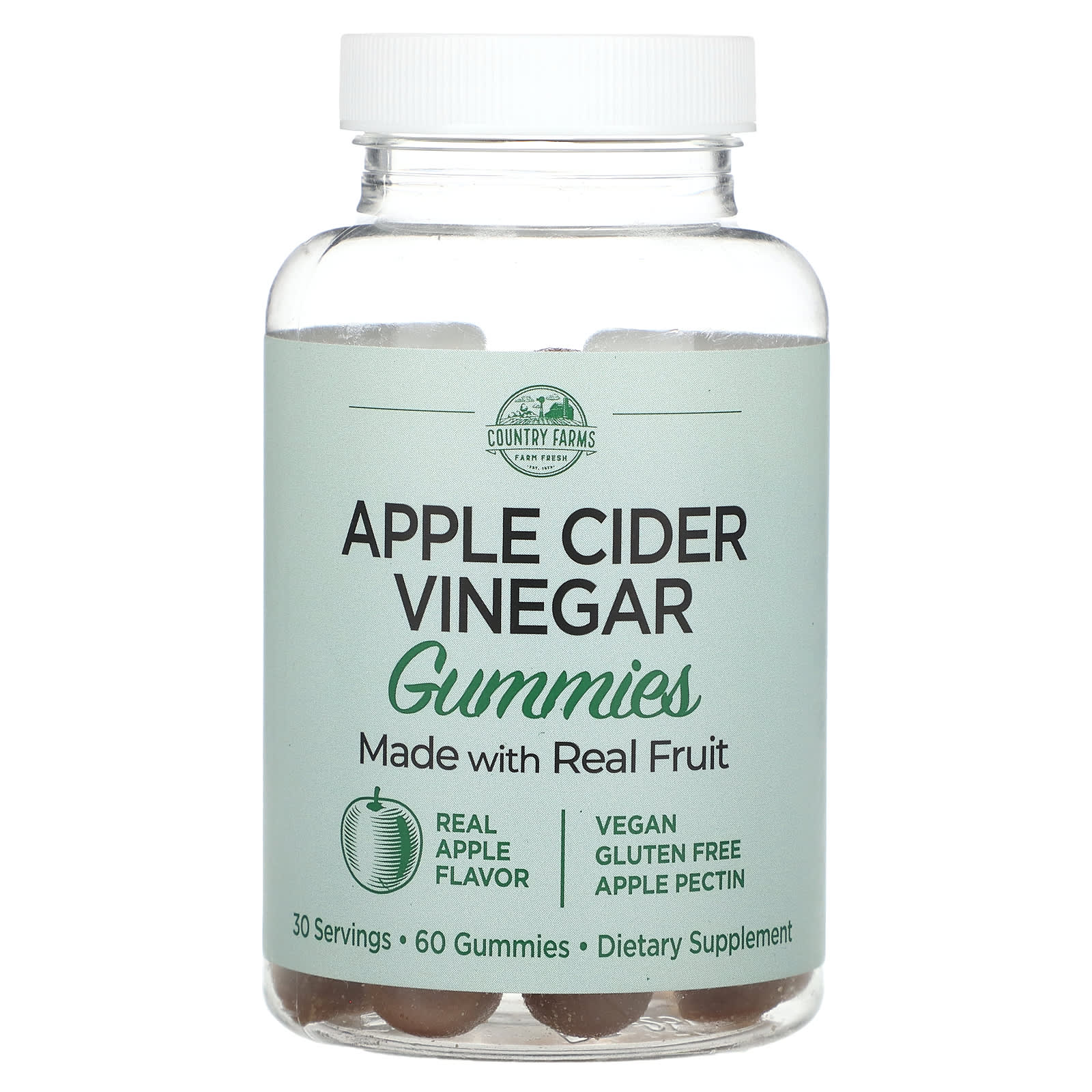 Country Farms Apple Cider Vinegar Gummies - 250mg per Gummy, 60 Count - Image 1