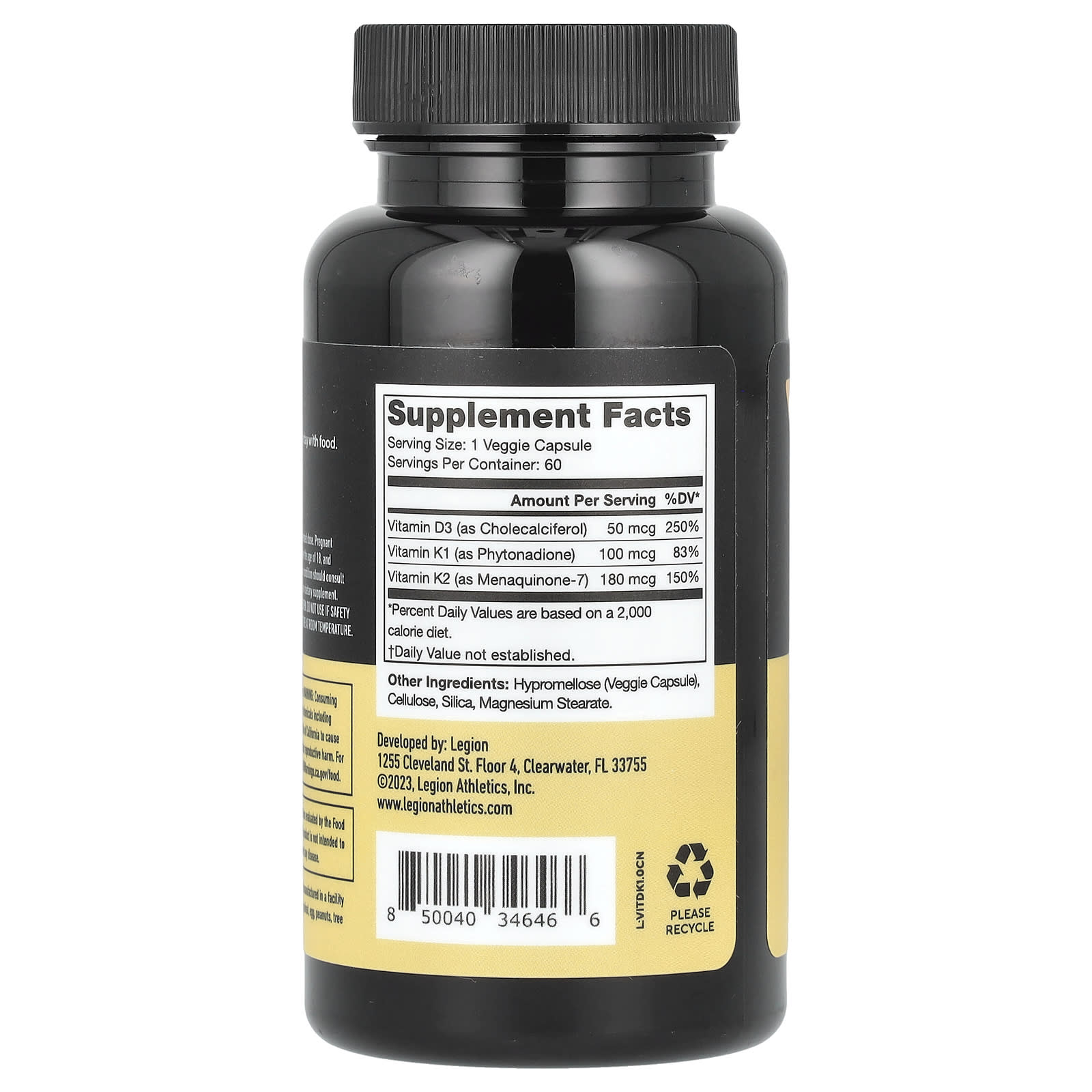 Legion Athletics, Vitamin D+K, 60 Capsules - Image 2