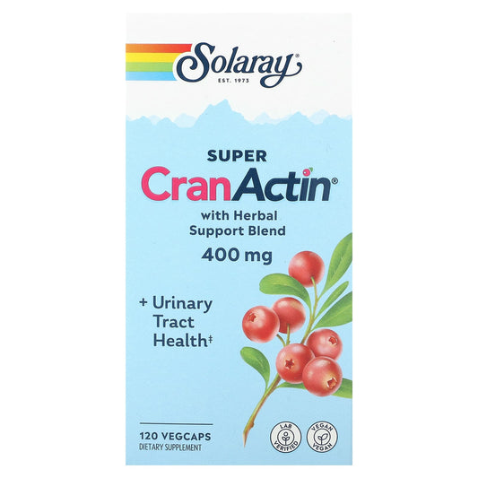 Solaray, Super CranActin with Herbal Support Blend, 400 mg, 120 Vegcaps - Image 1