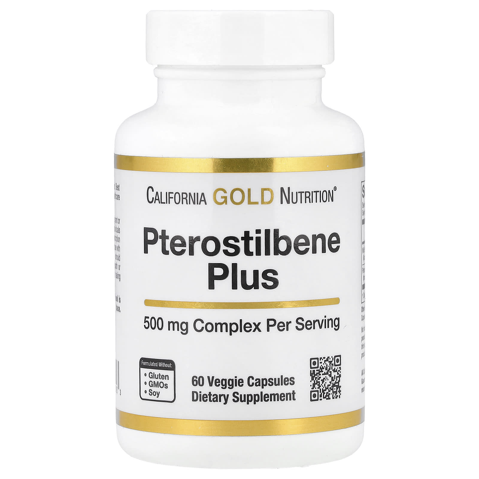 California Gold Nutrition Pterostilbene Plus with Wild Blueberry - 60 Veggie Capsules - Image 1