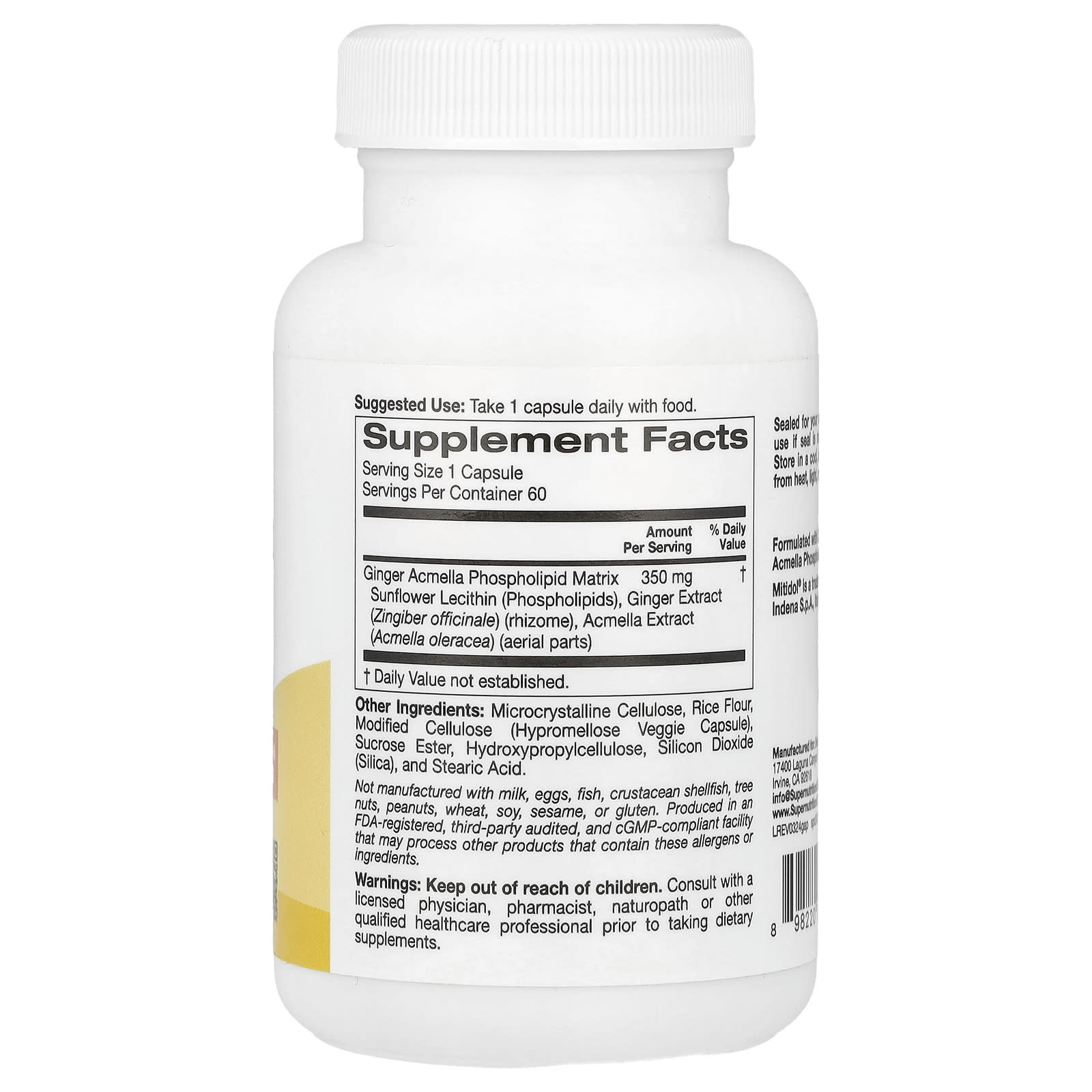 Ginger Acmella Pain Relief Supplement, 60 Veggie Capsules - Image 2