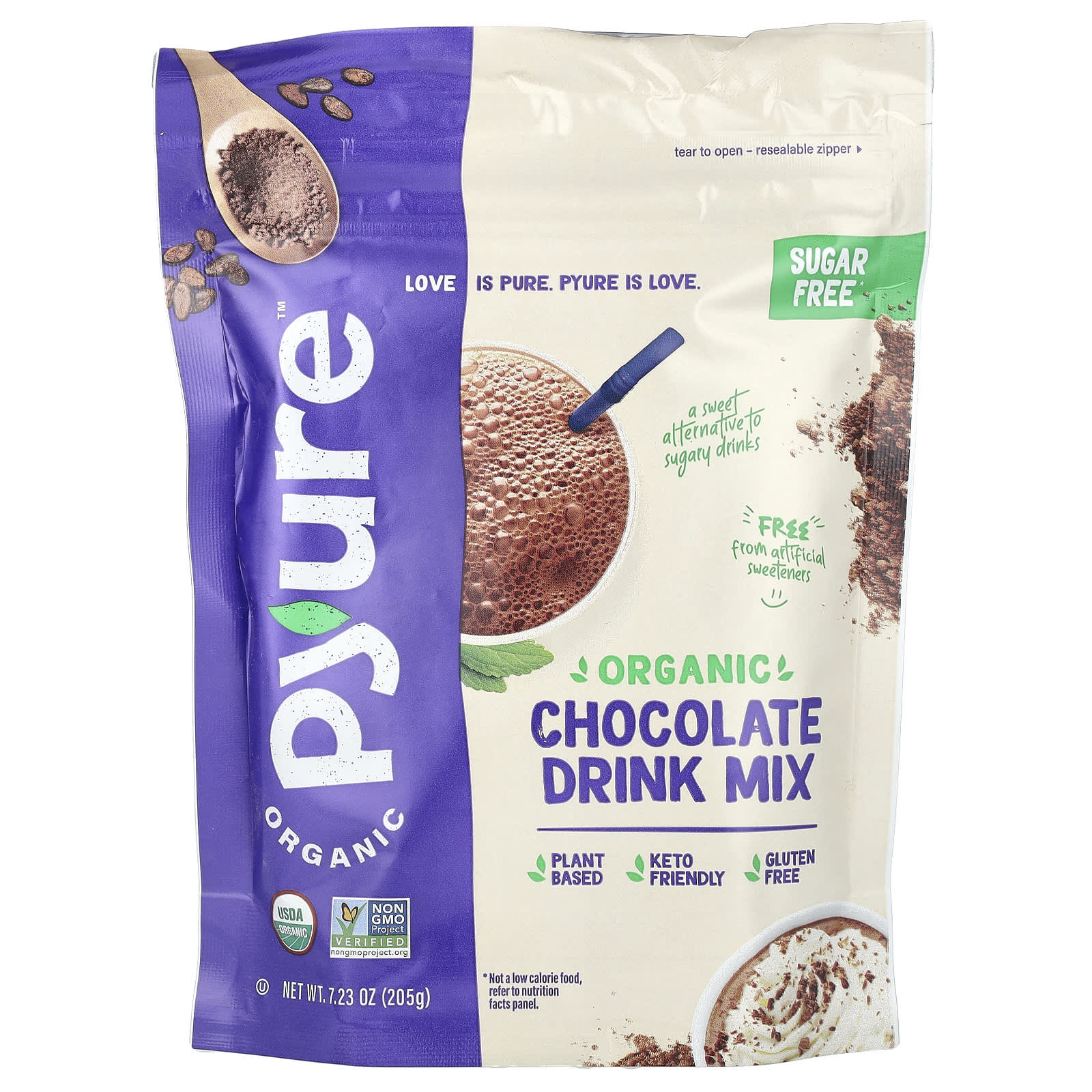 Pyure, Organic Chocolate Drink Mix, 7.23 oz (205 g) - Image 1