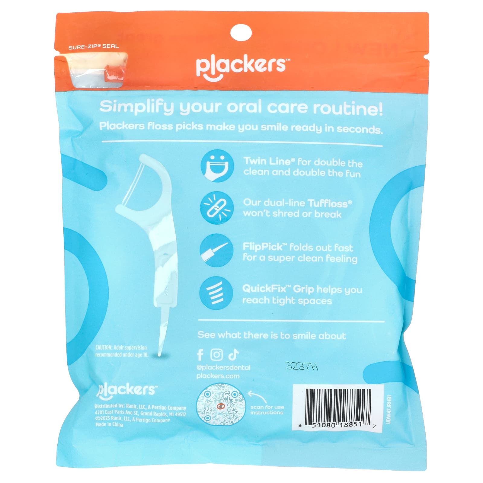 Plackers, Twin-Line, Floss Picks, Cool Mint, 150 Count - Image 2