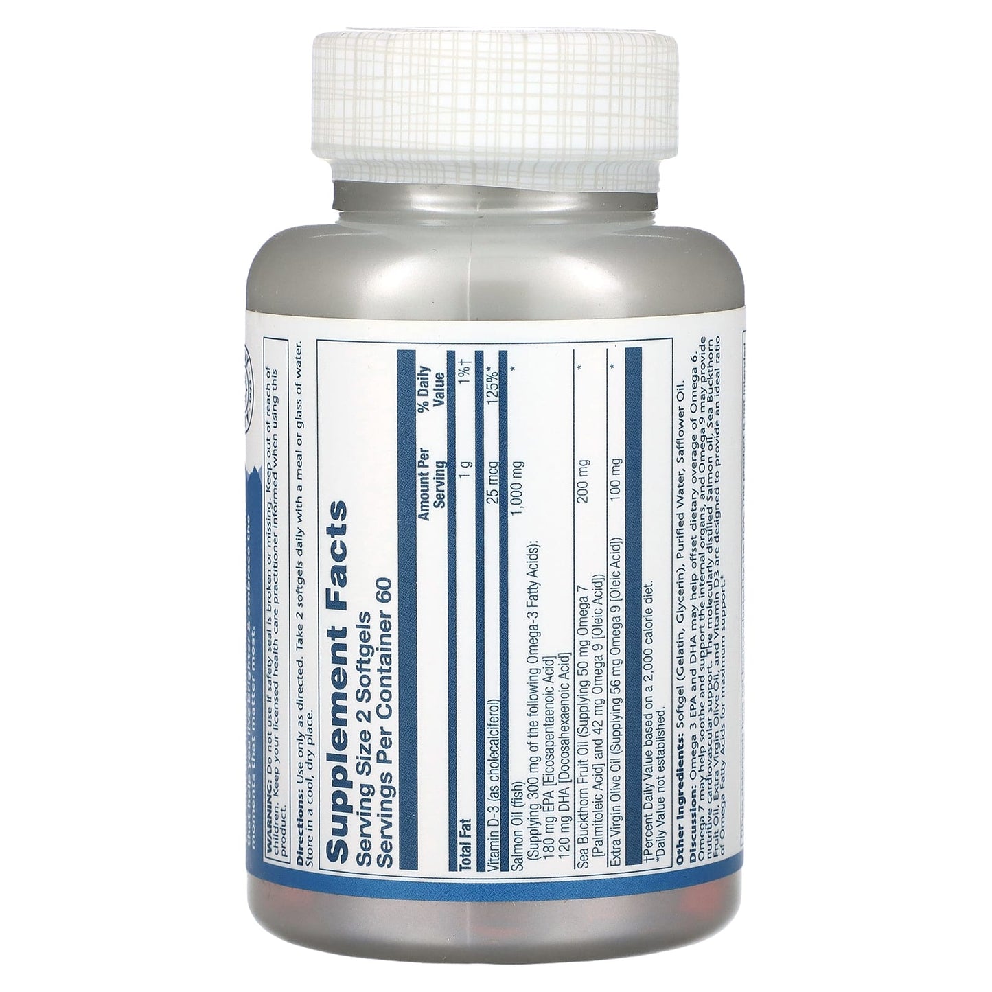 Solaray, Super Omega 3-7-9 with Vitamin D-3 & Salmon Oil, 120 Softgels - Image 2
