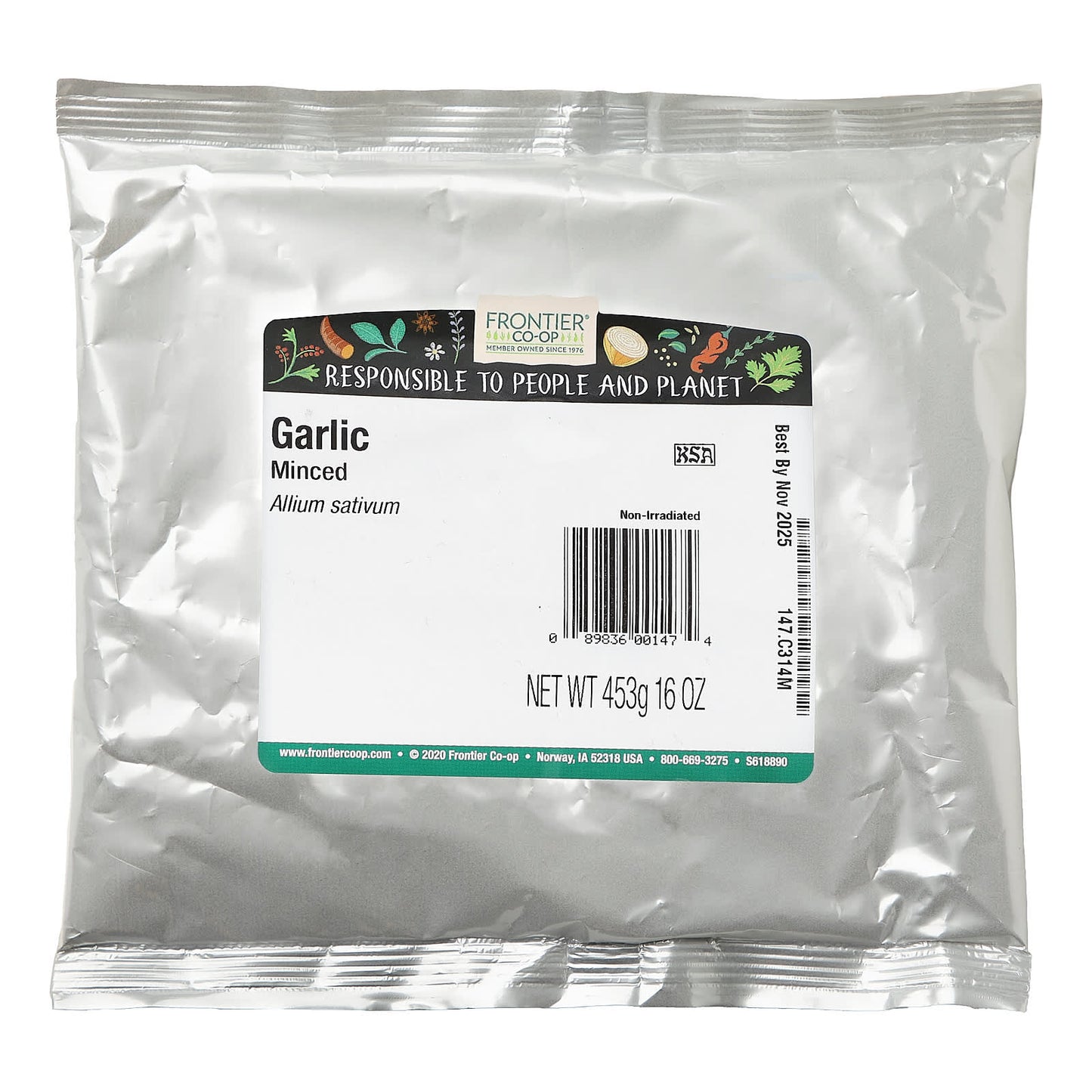 Frontier Co-op Minced Garlic, 16 oz - Non-Irradiated & Kosher - Image 2