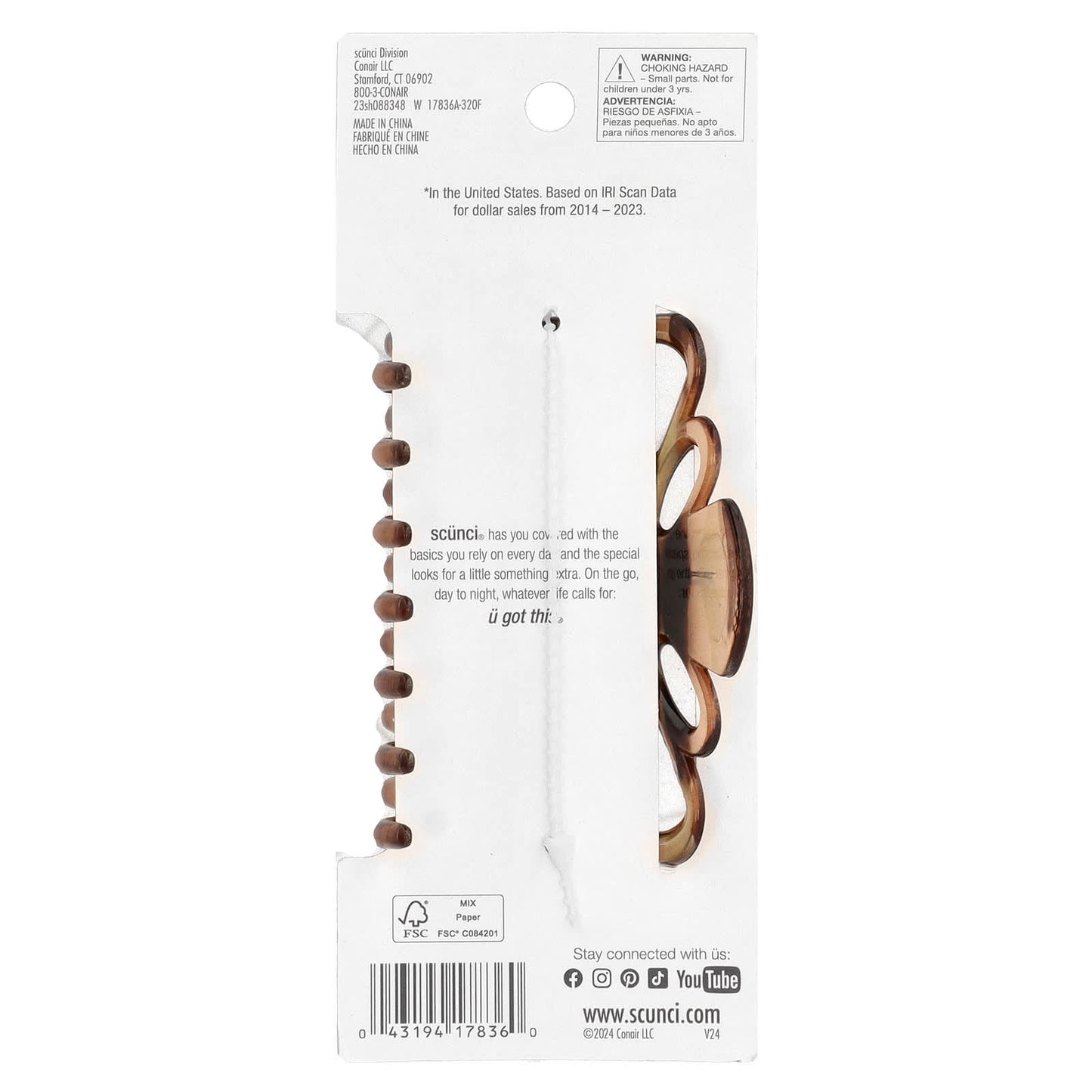 Scunci, Thick Hair®, No-Slip Grip®, Claw Clip, 1 Count - Image 2