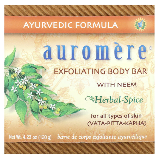 Exfoliating Neem Body Soap Bar by Auromere - Natural & Vegan - Image 1