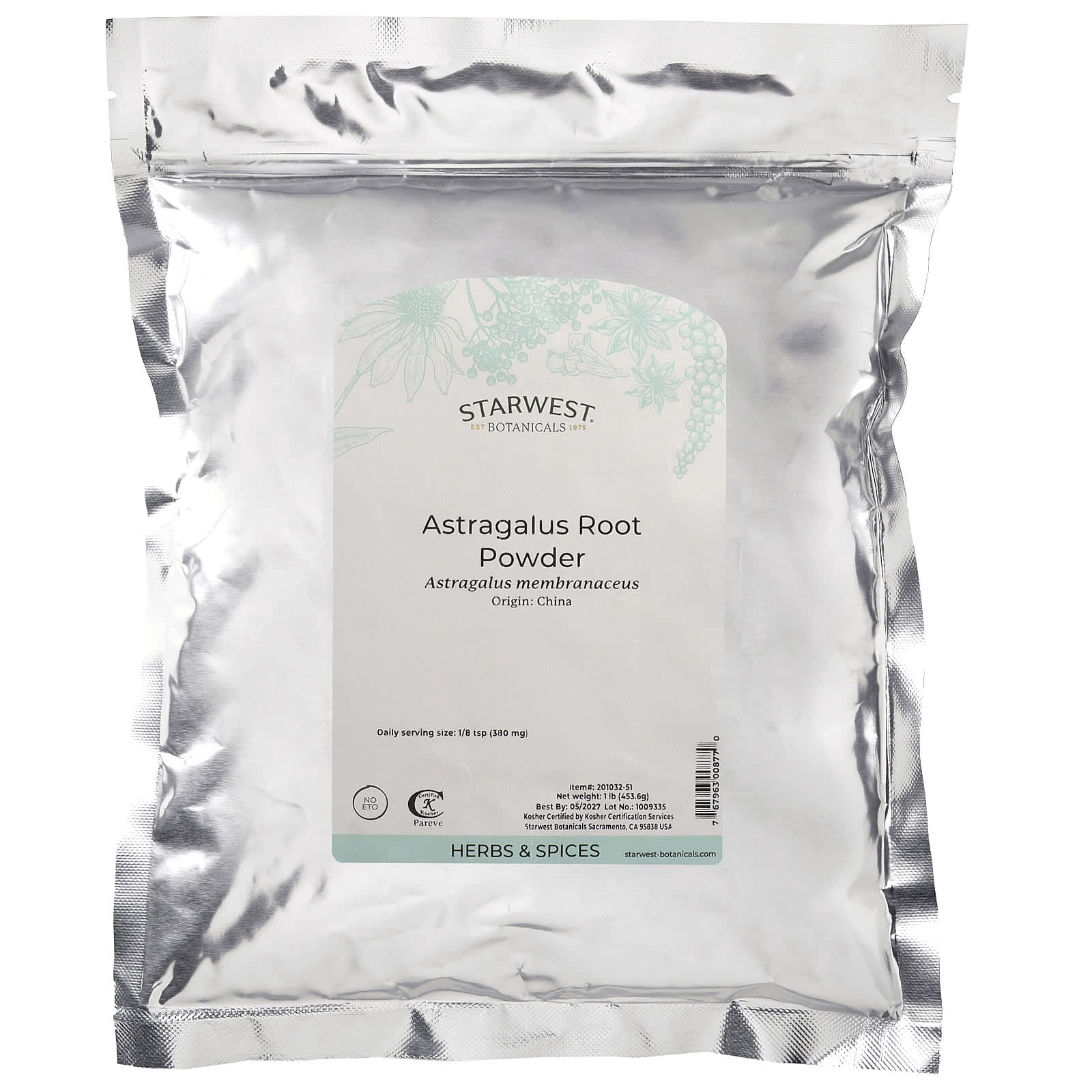 Starwest Botanicals, Astragalus Root Powder, 1 lb (453.6 g) - Image 2