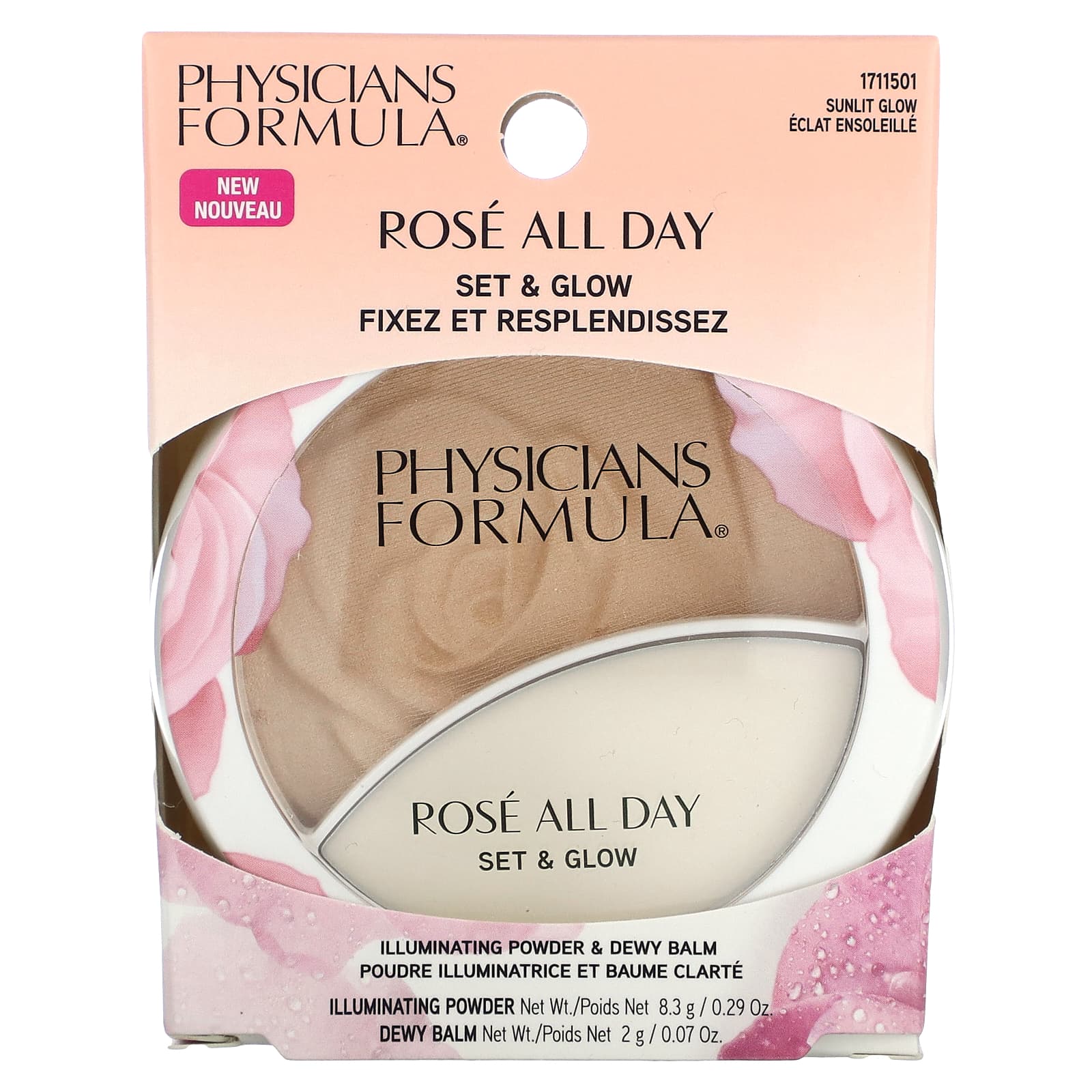 Physicians Formula, Rosé All Day, Set & Glow, Illuminating Powder & Dewy Balm, 1711501 Sunlit Glow, 1 Count - Image 2