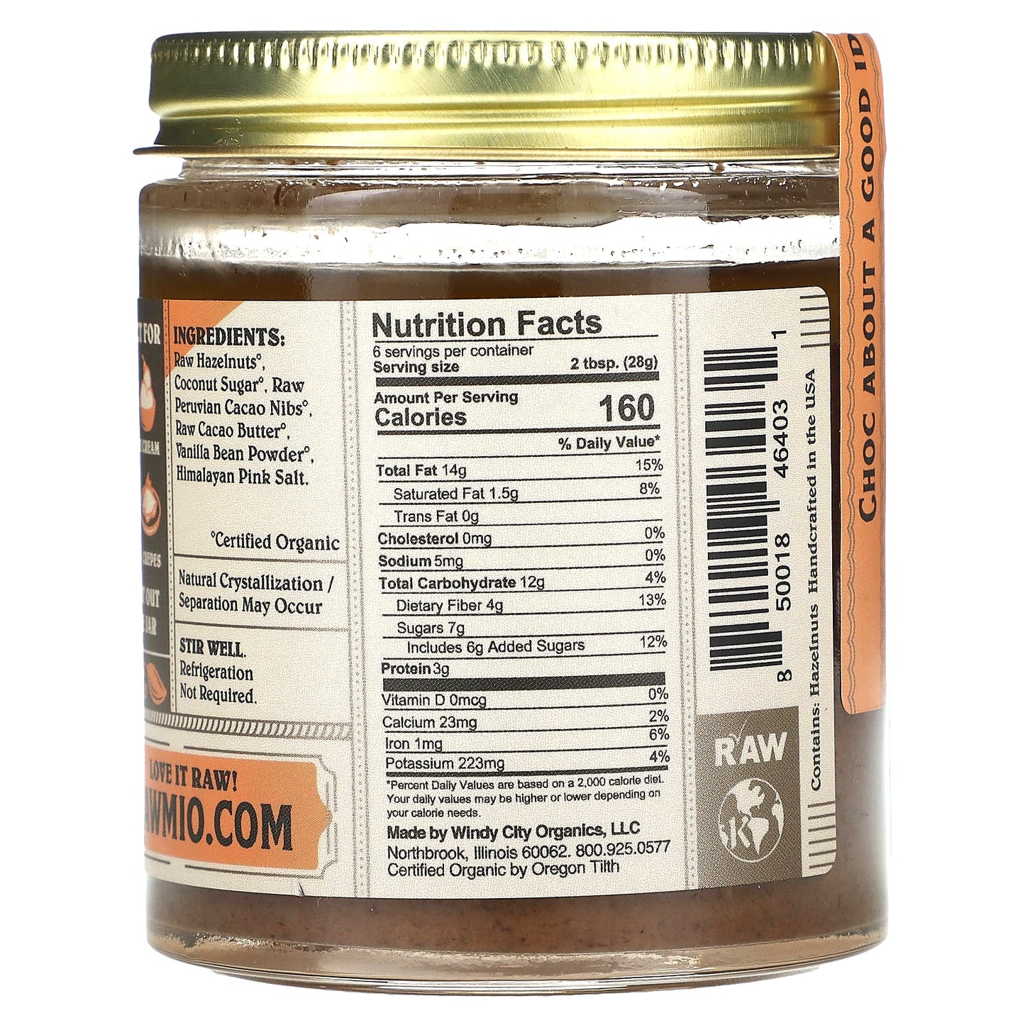 Rawmio, Hazelnut Crunch Spread, 6 oz (170 g) - Image 2