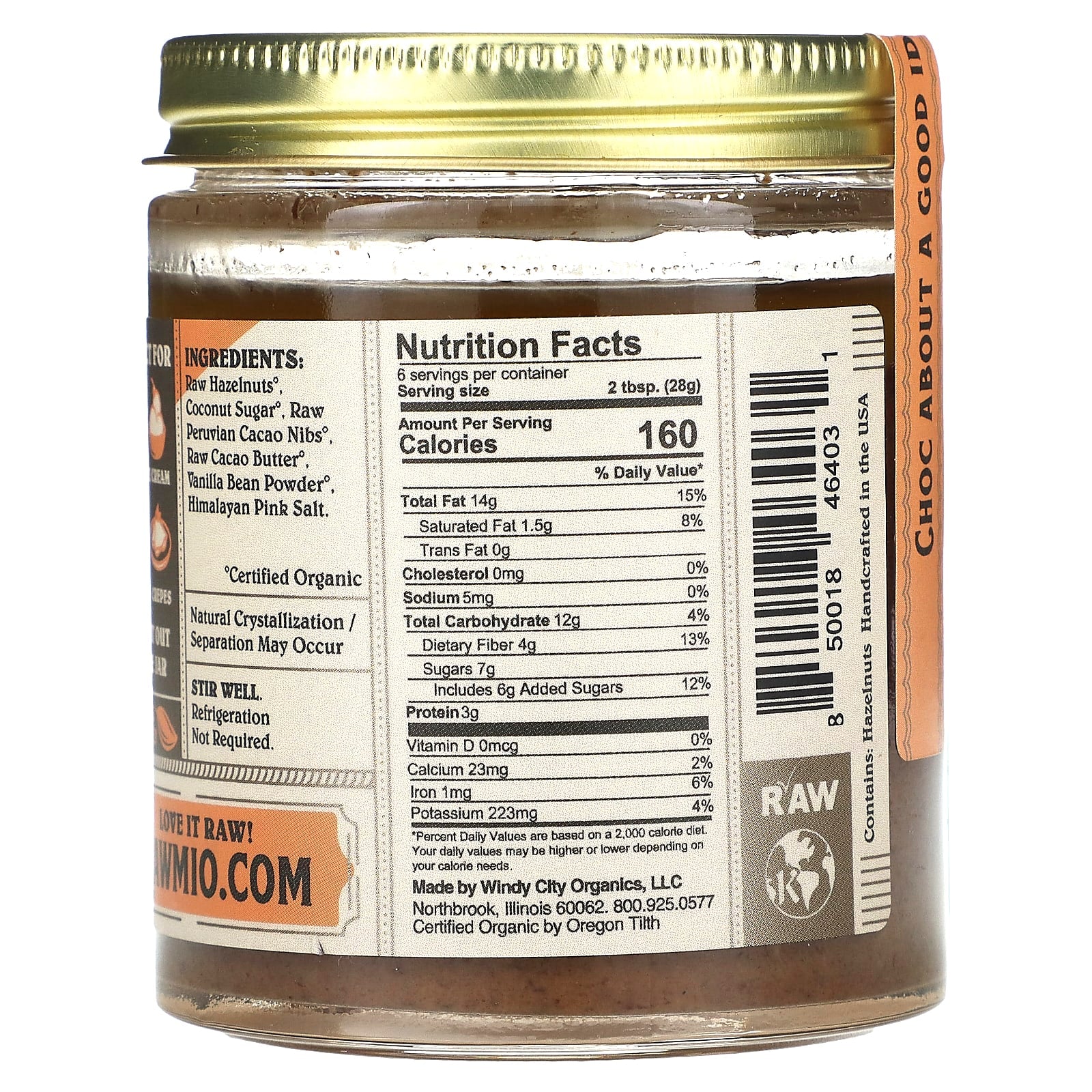 Rawmio, Hazelnut Crunch Spread, 6 oz (170 g) - Image 2