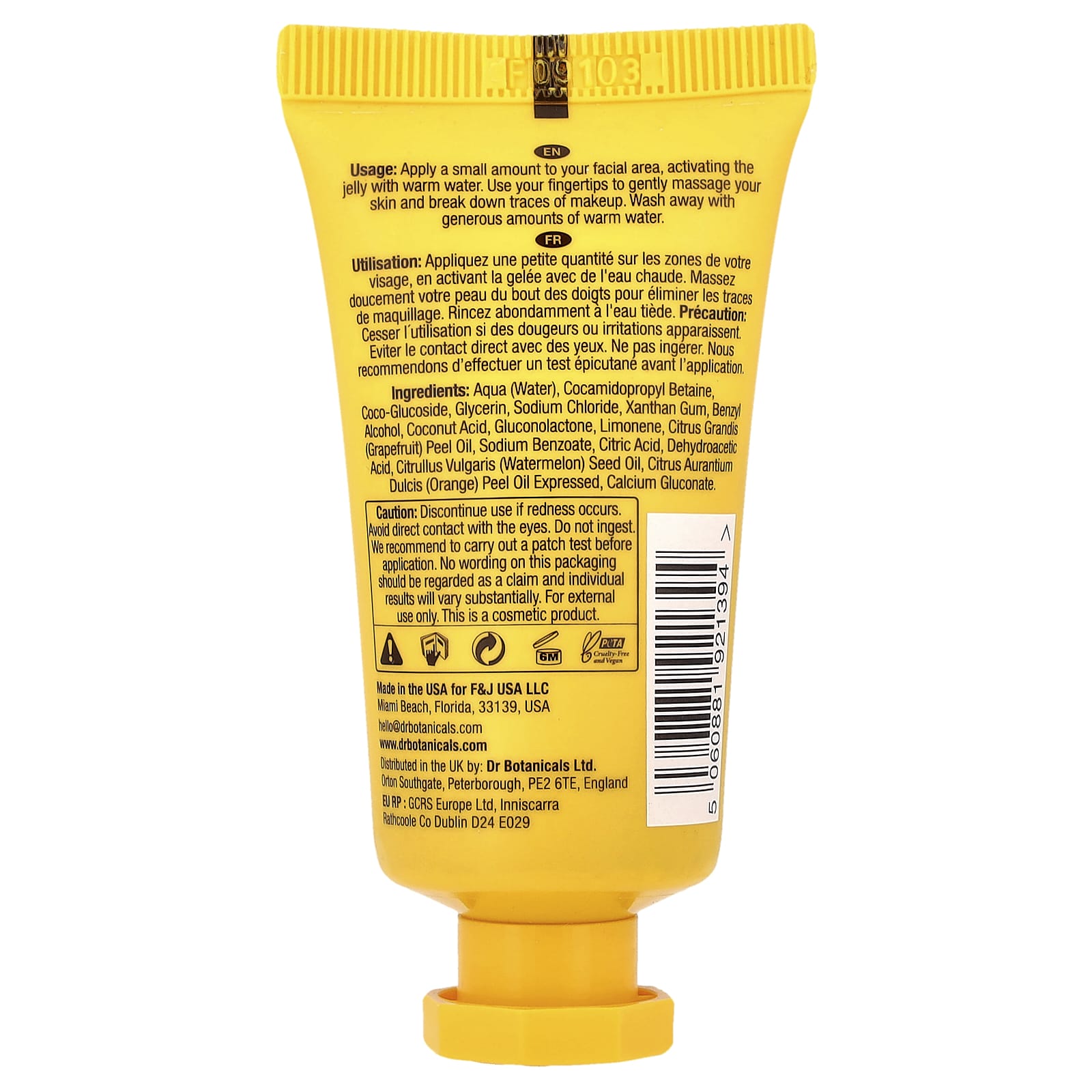 Dr. Botanicals Grapefruit & Watermelon Refreshing Cleanser, 30ml, Cruelty-Free - Image 2
