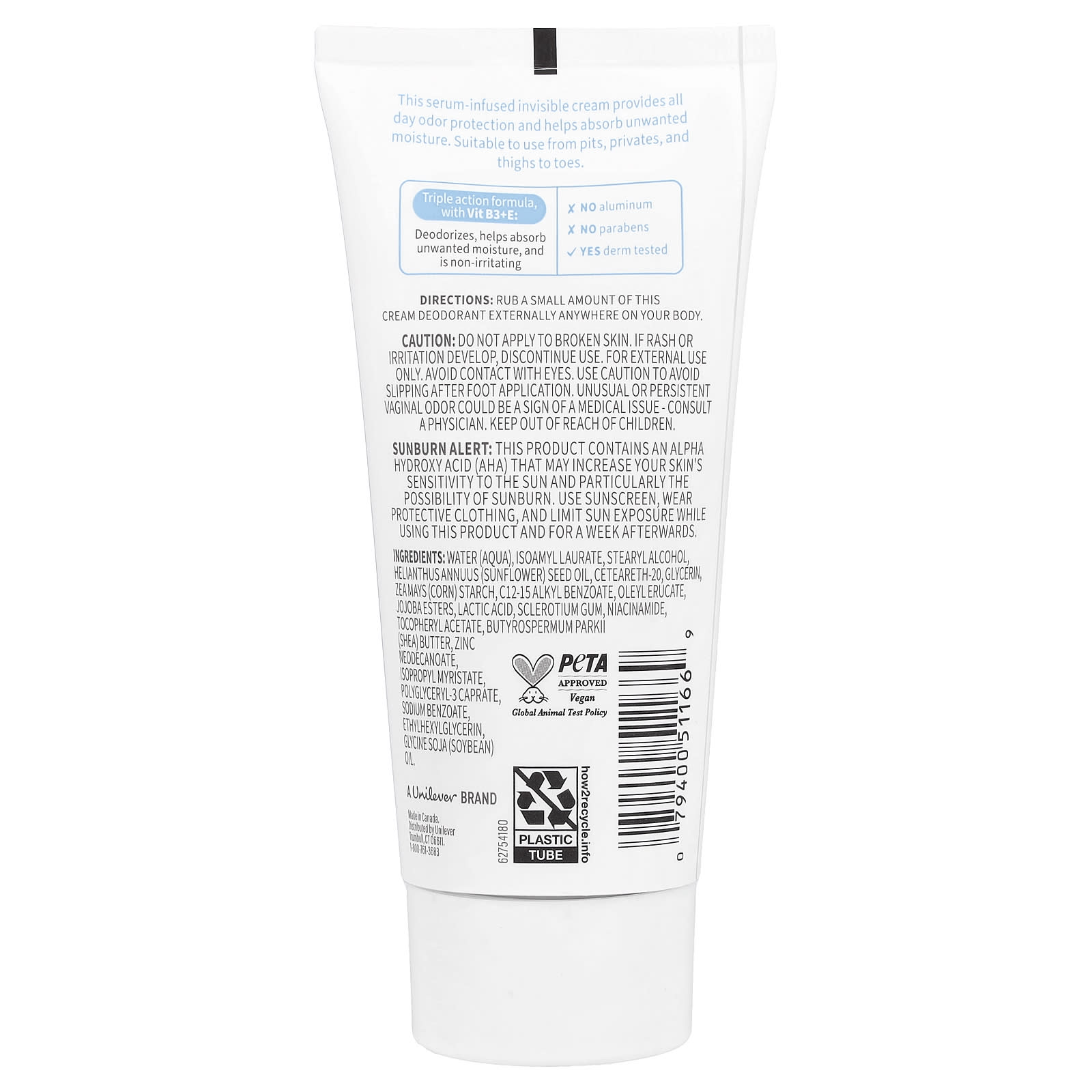 Dove Unscented Whole Body Deodorant, 2.5 fl oz (73 ml) - Image 2